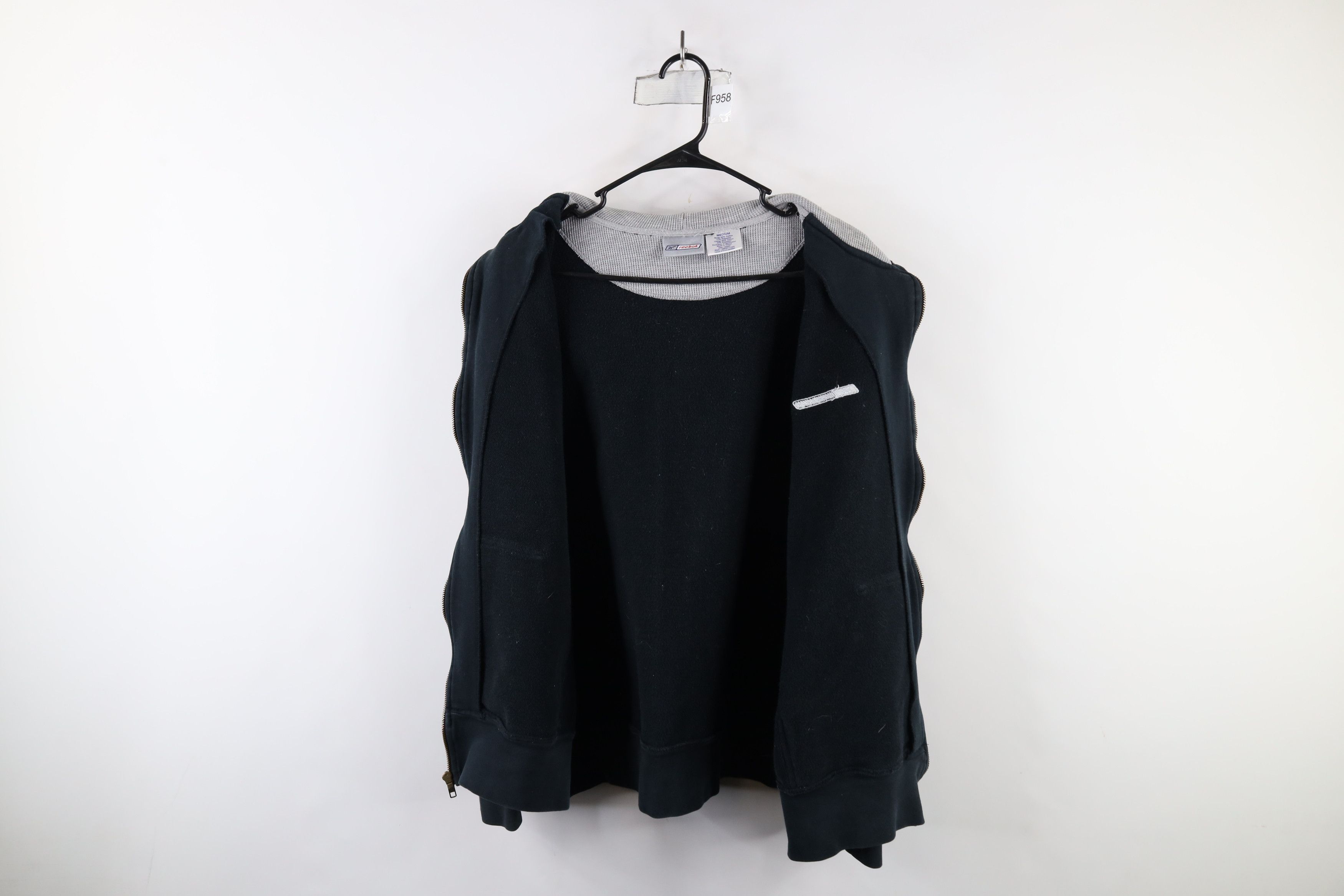 Reebok × Vintage Vintage 90s Reebok Spell Thermal Waffle Knit Lined Hoodie Size US M / EU 48-50 / 2 - 11 Thumbnail