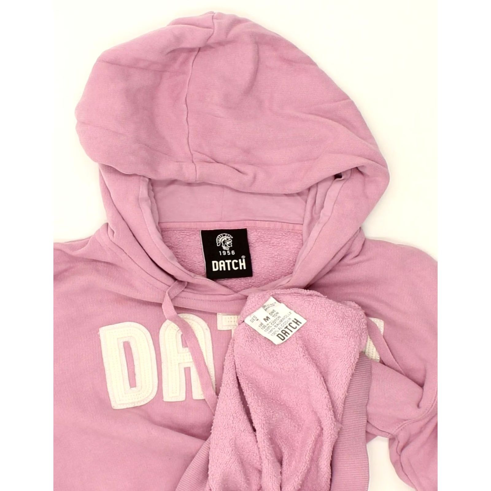 Vintage DATCH Womens Hoodie Jumper UK 14 Medium Pink Cotton Graphic Size M / US 6-8 / IT 42-44 - 3 Thumbnail