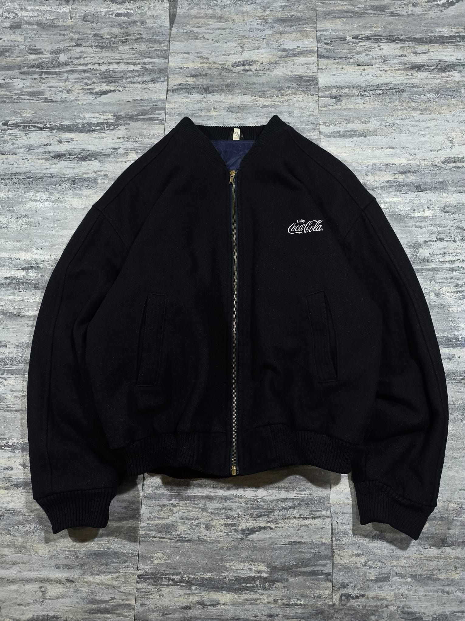 Vintage 80s coca cola wool blend bomber jacket made in england Size US XL / EU 56 / 4 - 1 Thumbnail