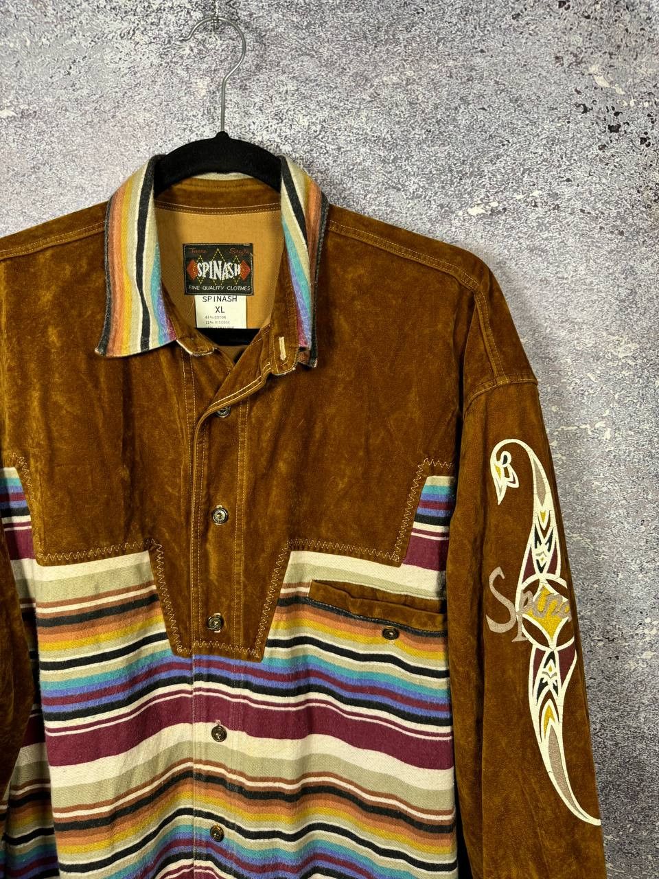 Spinash RARE SPINASH Western Flannel Cowboy Cut Aztec Shirt Size US XL / EU 56 / 4 - 2 Thumbnail