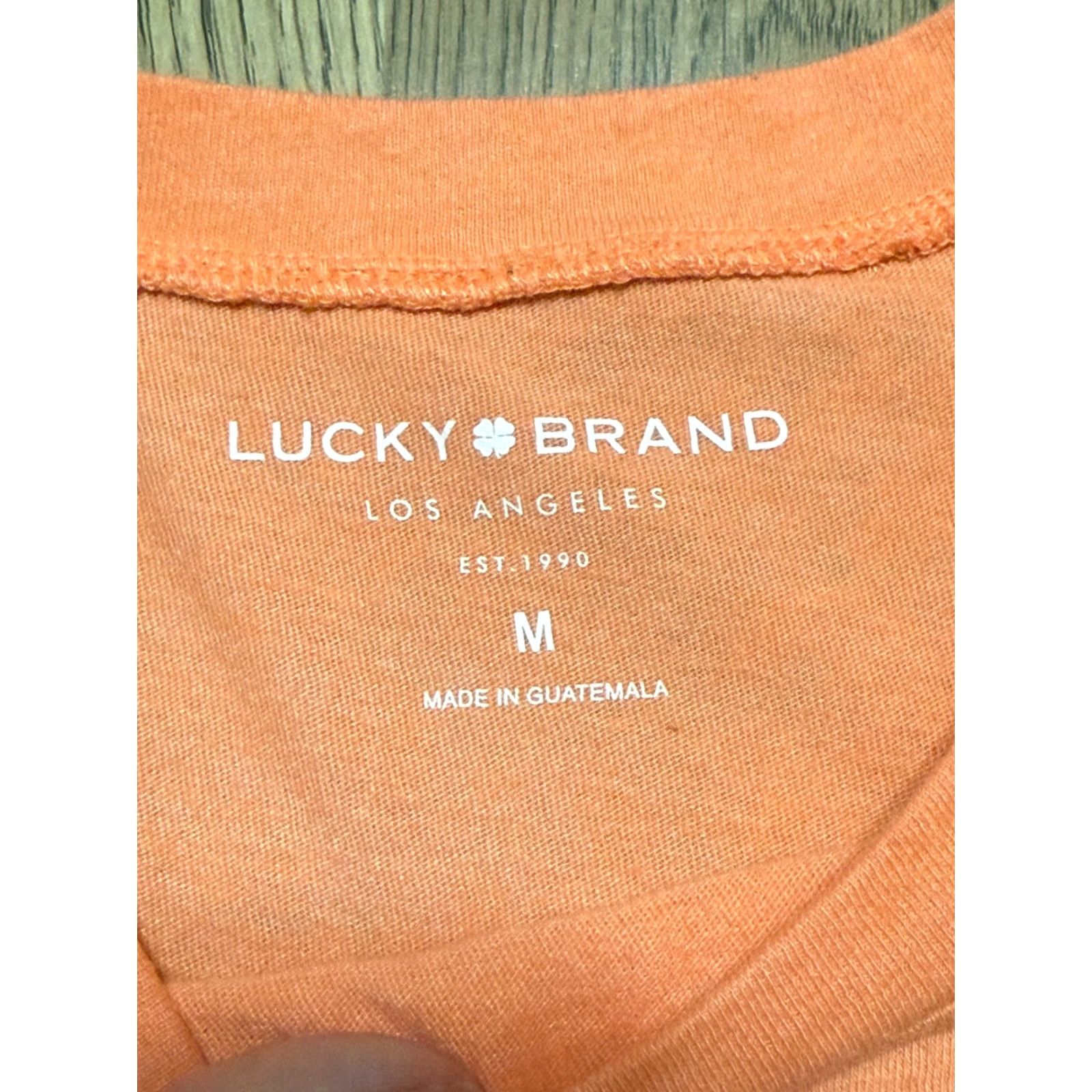 Lucky Brand Lucky Brand T-Shirt Women Medium Orange White Blue Jeans Print Crew Neck Size 32" / US 10 / IT 46 - 6 Thumbnail