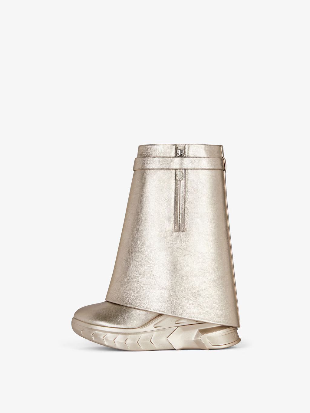 Givenchy o1w1db10525 Shark Lock Biker Ankle Boots in Gold Size US 6 / IT 36 - 3 Thumbnail