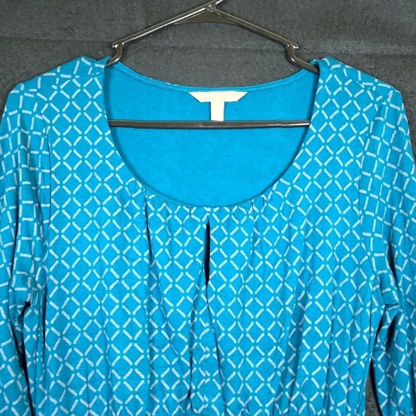 Banana Republic Banana Republic Blouse Womens Teal Pleated 3/4 Sleeve Ruched Silhouette Small Size S / US 4 / IT 40 - 2 Thumbnail
