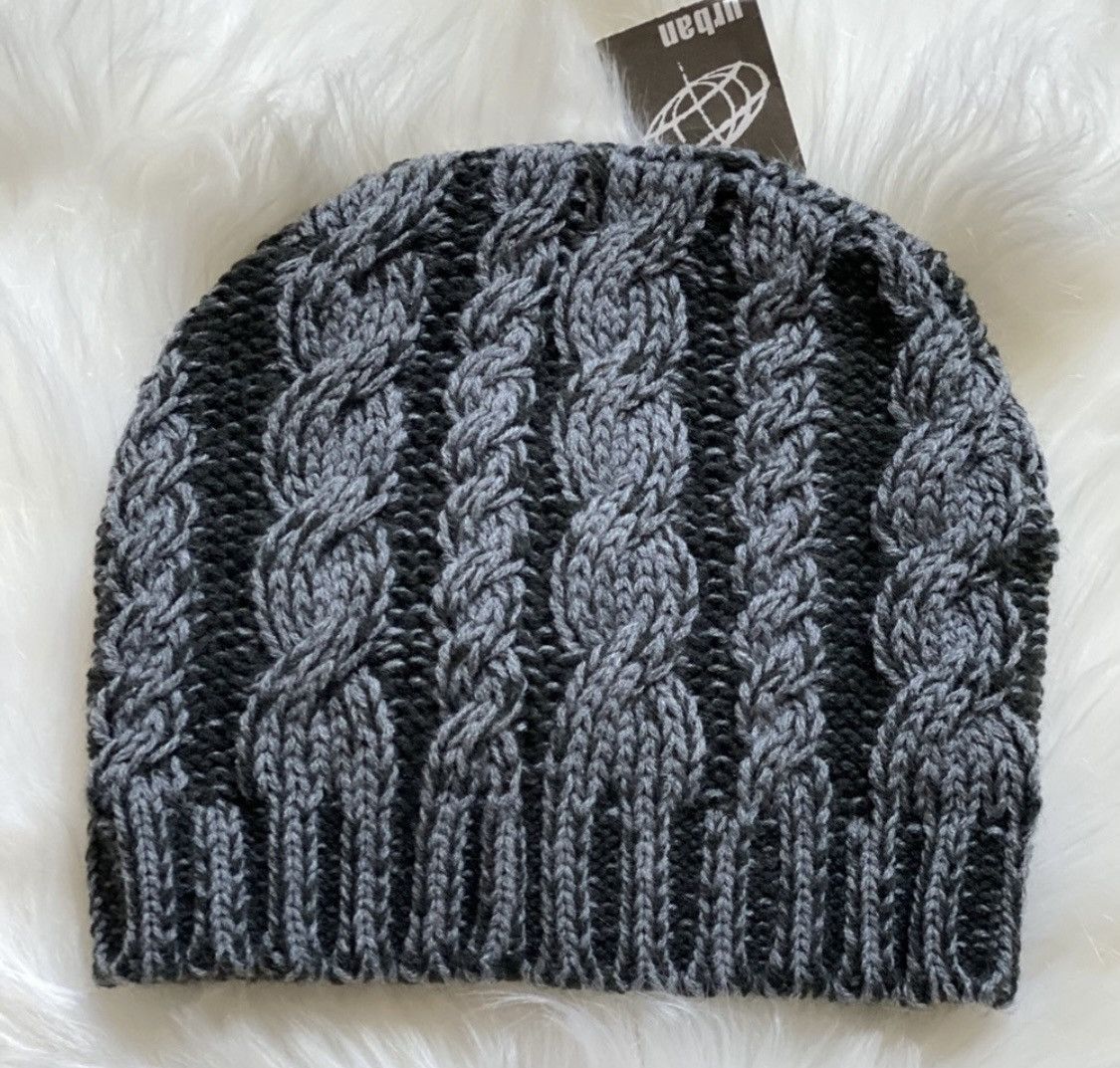 Other GRAY URBAN PEWTER EMBROIDERED KNIT BEANIE HAT Size ONE SIZE - 3 Thumbnail