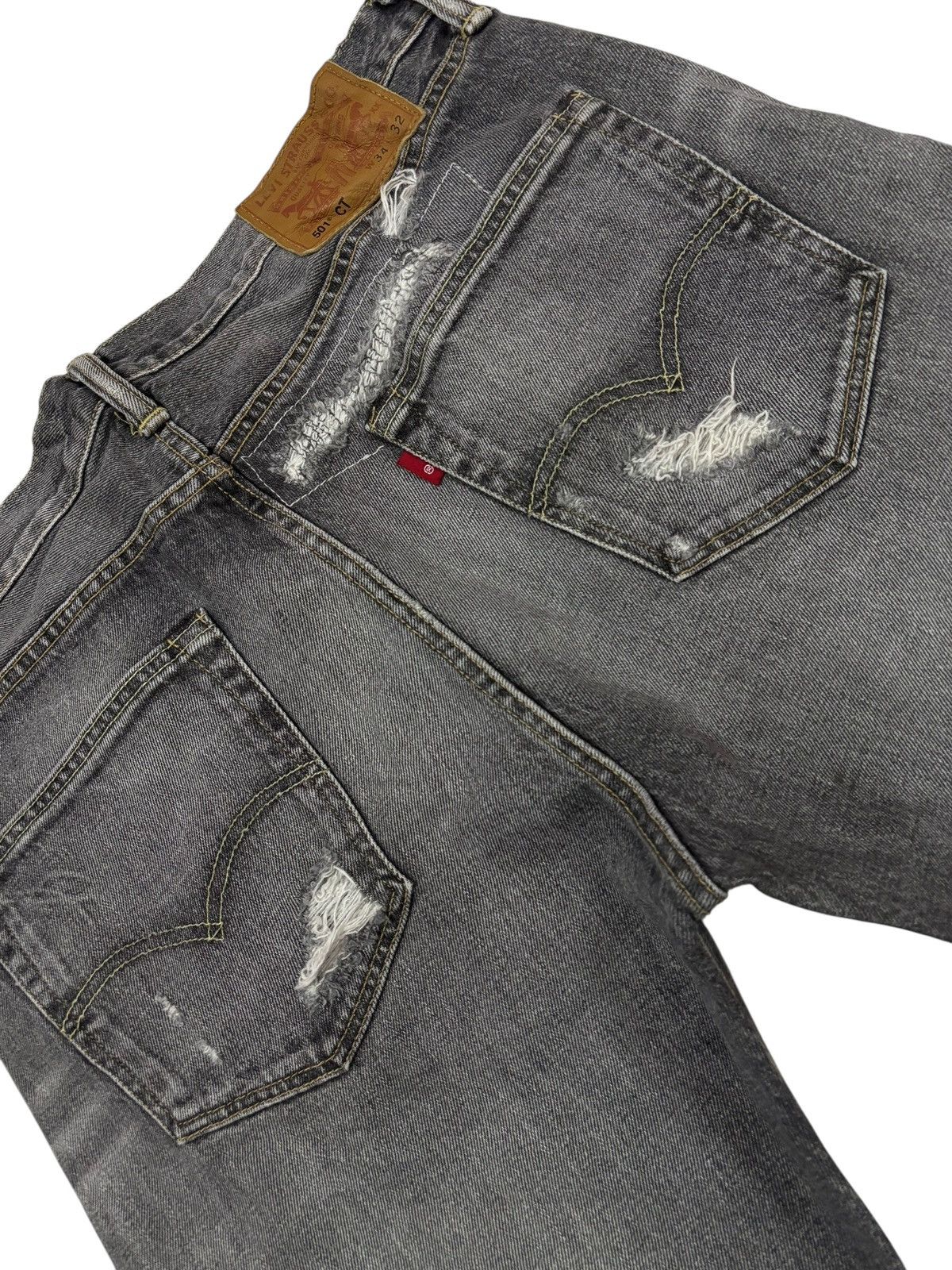 Levi's Vtg Y2k Levis 501 Distressed Jeans Size US 34 / EU 50 - 5 Thumbnail