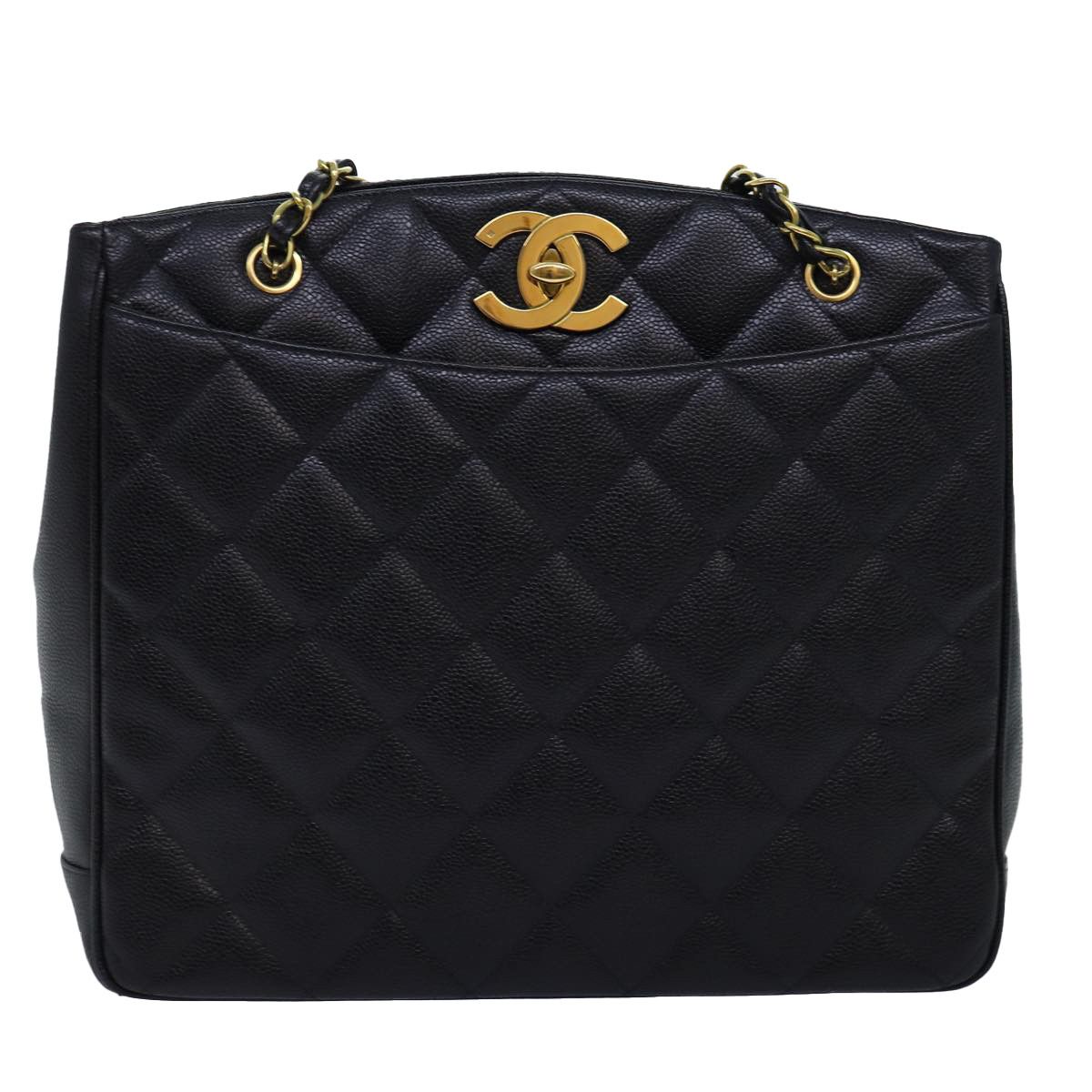 Chanel Coco Mark Black Leather Shoulder Bag (Pre-Owned) Size ONE SIZE - 1 Thumbnail