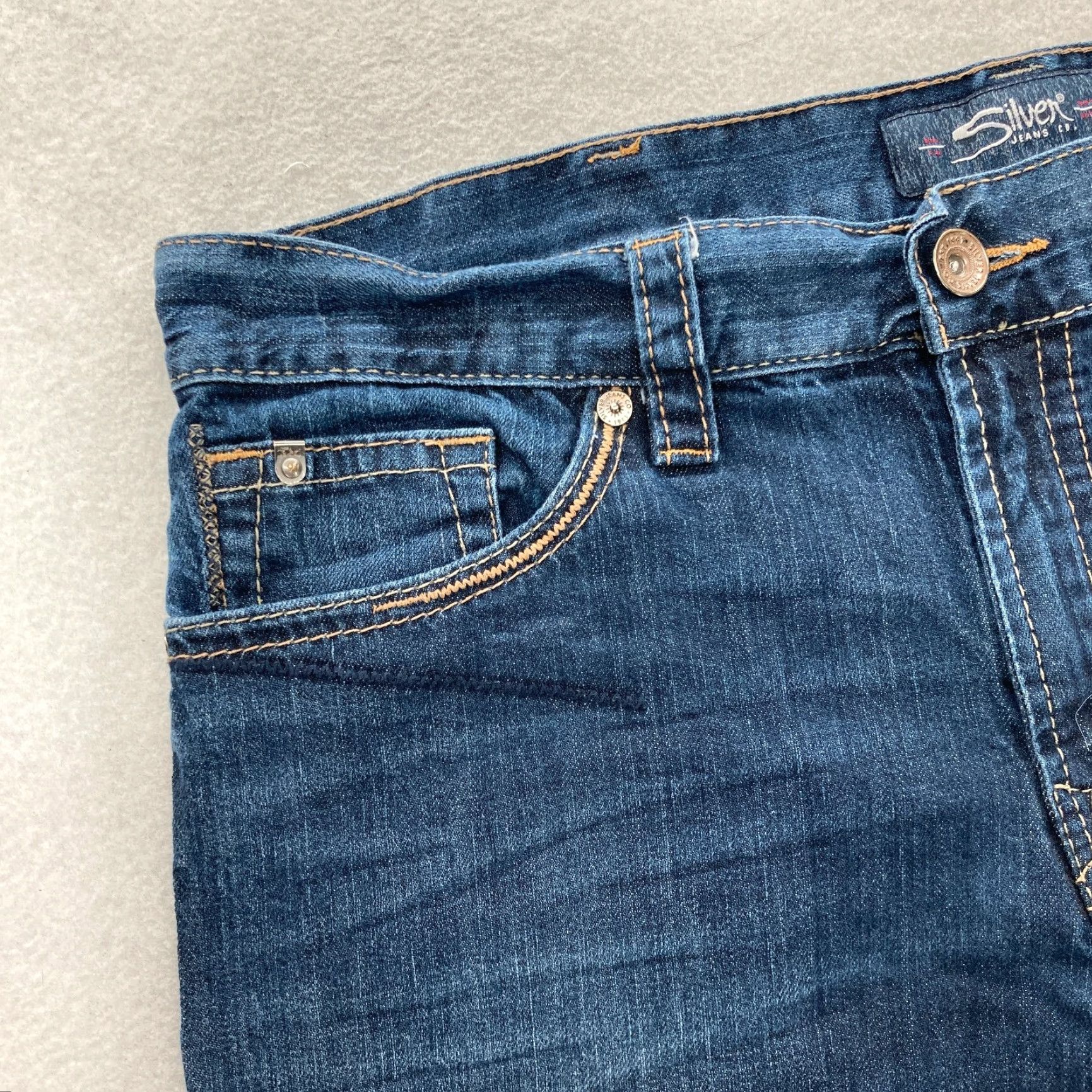 Silver Jeans Co. VINTAGE Silver Jeans Eddie Mens 42x30 Dark Blue EMC Denim Straight Leg Grunge Rock Size US 42 / EU 58 - 3 Thumbnail