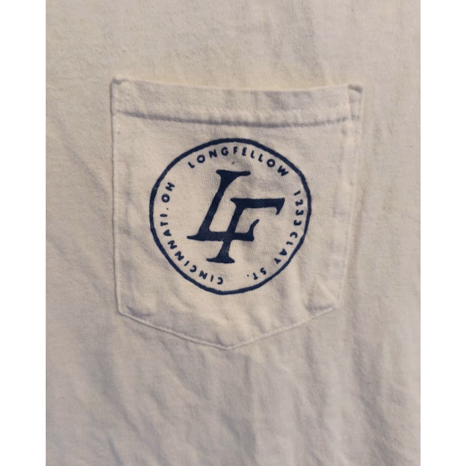 Gildan Gildan T-Shirt Pocket Longfellow Cincinnati White 100% Cotton Unisex S GUC 2010s Mens Girls Boys Size US S / EU 44-46 / 1 - 6 Thumbnail