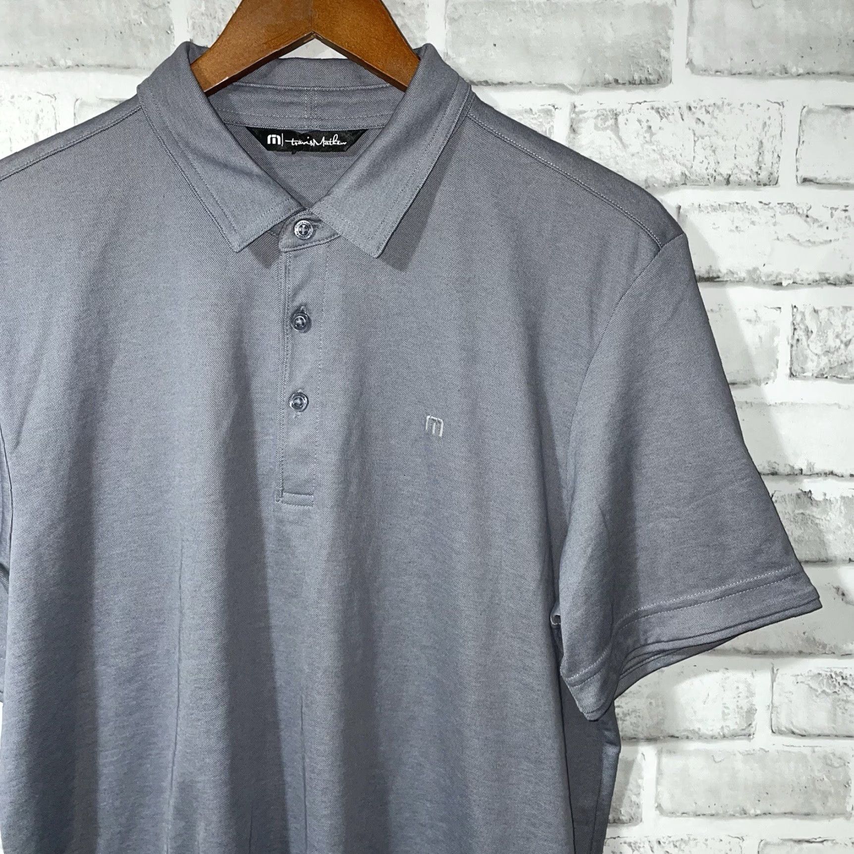 TravisMathew Travis Mathew Polo Shirt Mens L Gray Pima Cotton Blend Shirt Size US L / EU 52-54 / 3 - 2 Thumbnail