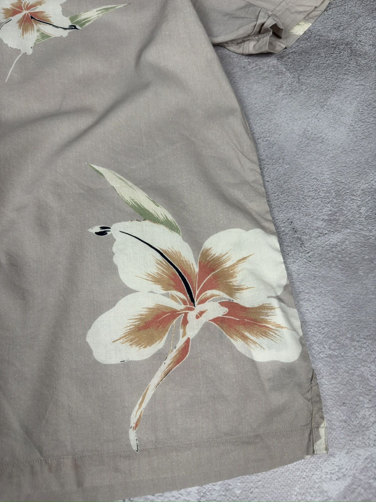 Allsaints AllSaints Floral Hawaiian Short Sleeve Shirt Beige Size US XL / EU 56 / 4 - 2 Thumbnail