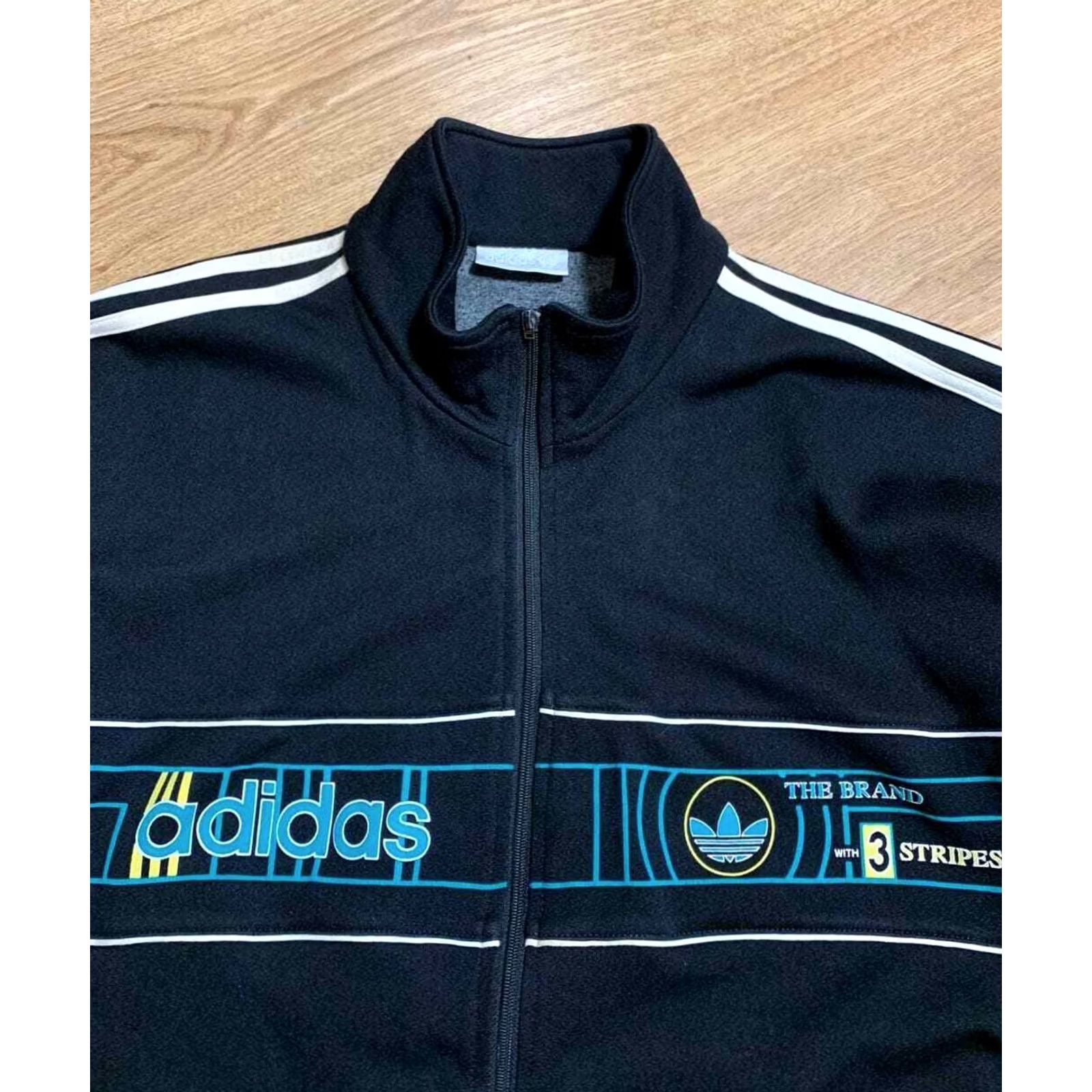 Adidas Adidas Originals 90's Vintage Tracksuit Top Jacket Rare Men Size M Black Jacket Track Size 40R - 3 Thumbnail