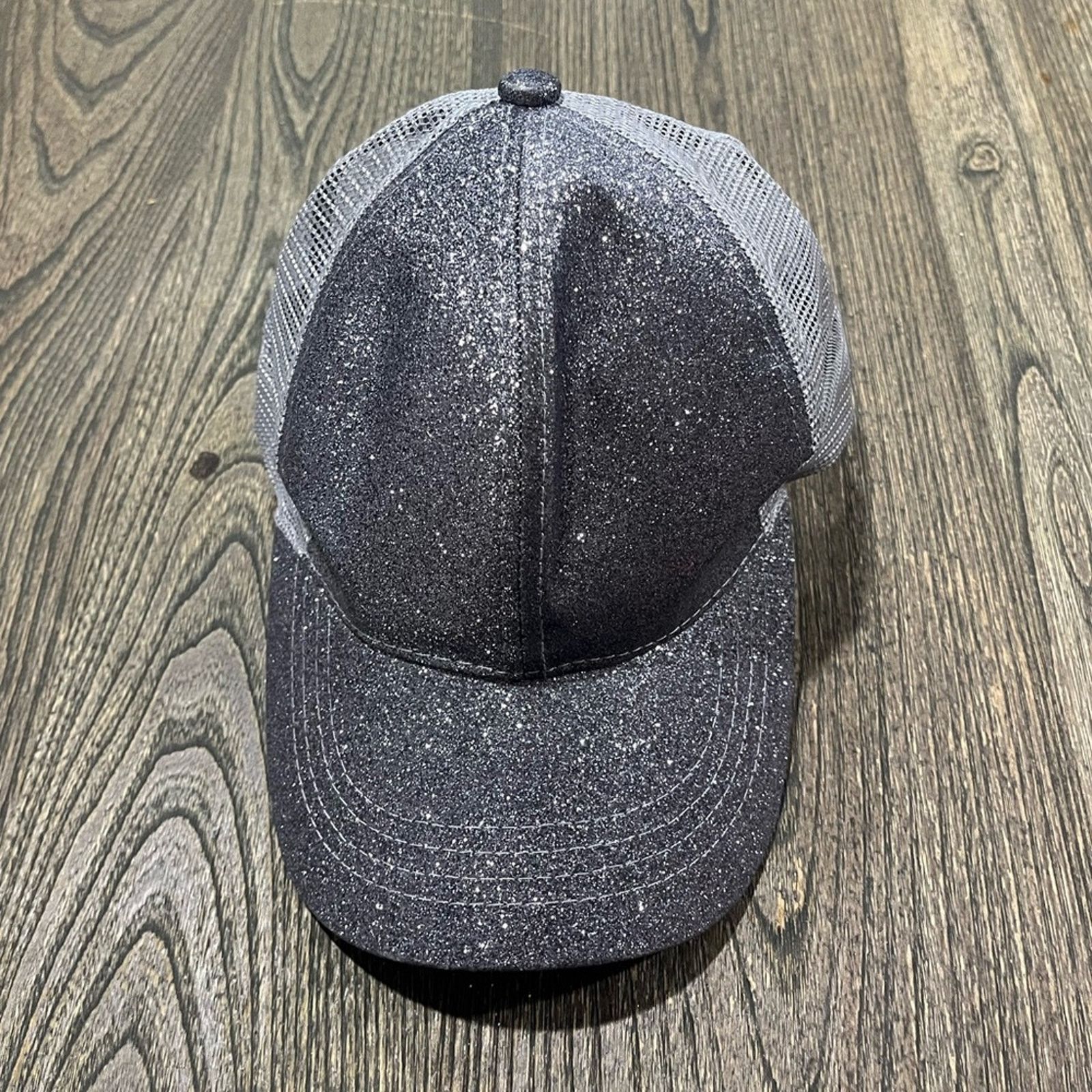 Vintage CC Cap Baseball Trucker Hat Summer Mesh Glitter Ponytail OS Size ONE SIZE - 1 Thumbnail