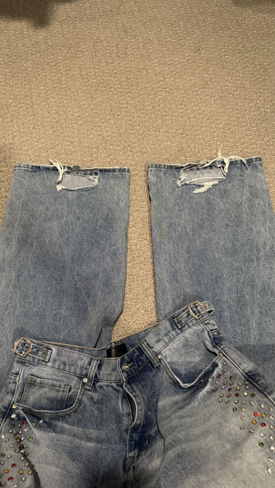 HMDD HAPPY MEMORIES DON’T DIE CRYSTAL JEANS Size US 34 / EU 50 - 11 Thumbnail