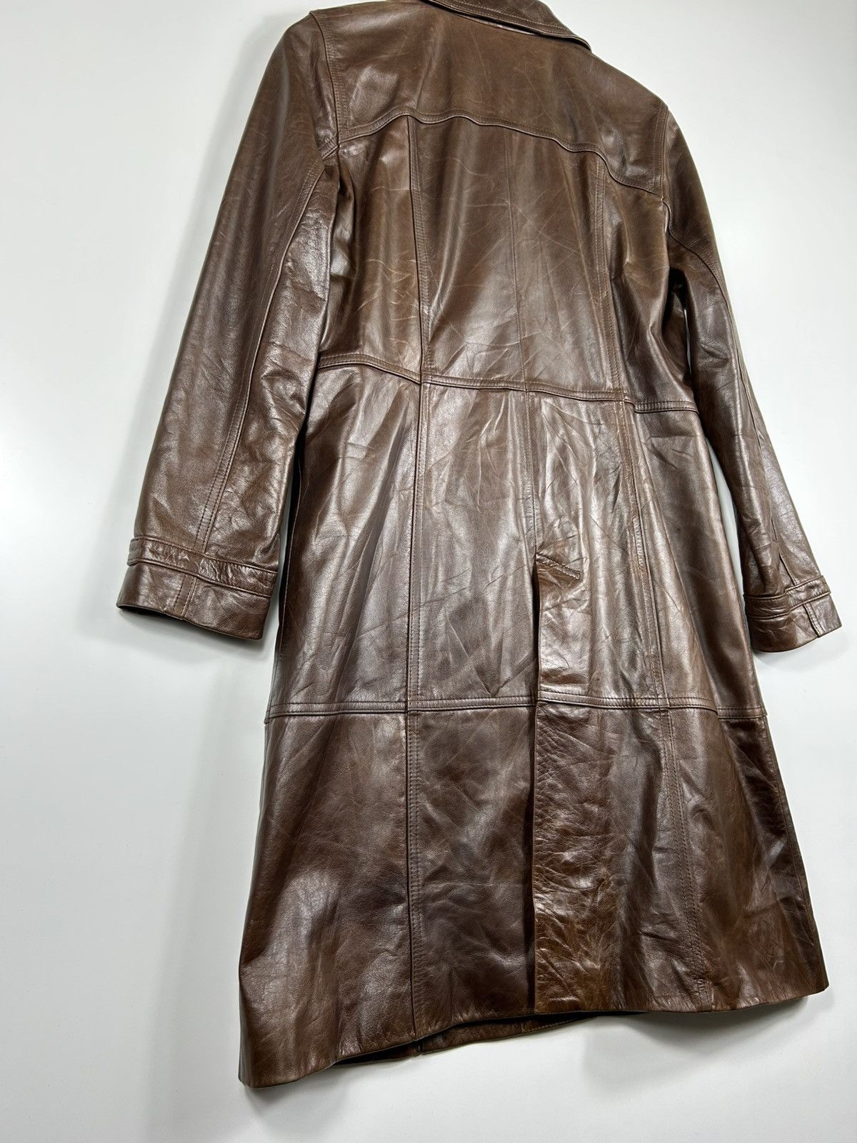 Japanese Brand × Vintage ⚡️Vintage Jha-Jha Club Button Leather Long Coat Jacket Size S / US 4 / IT 40 - 13 Thumbnail