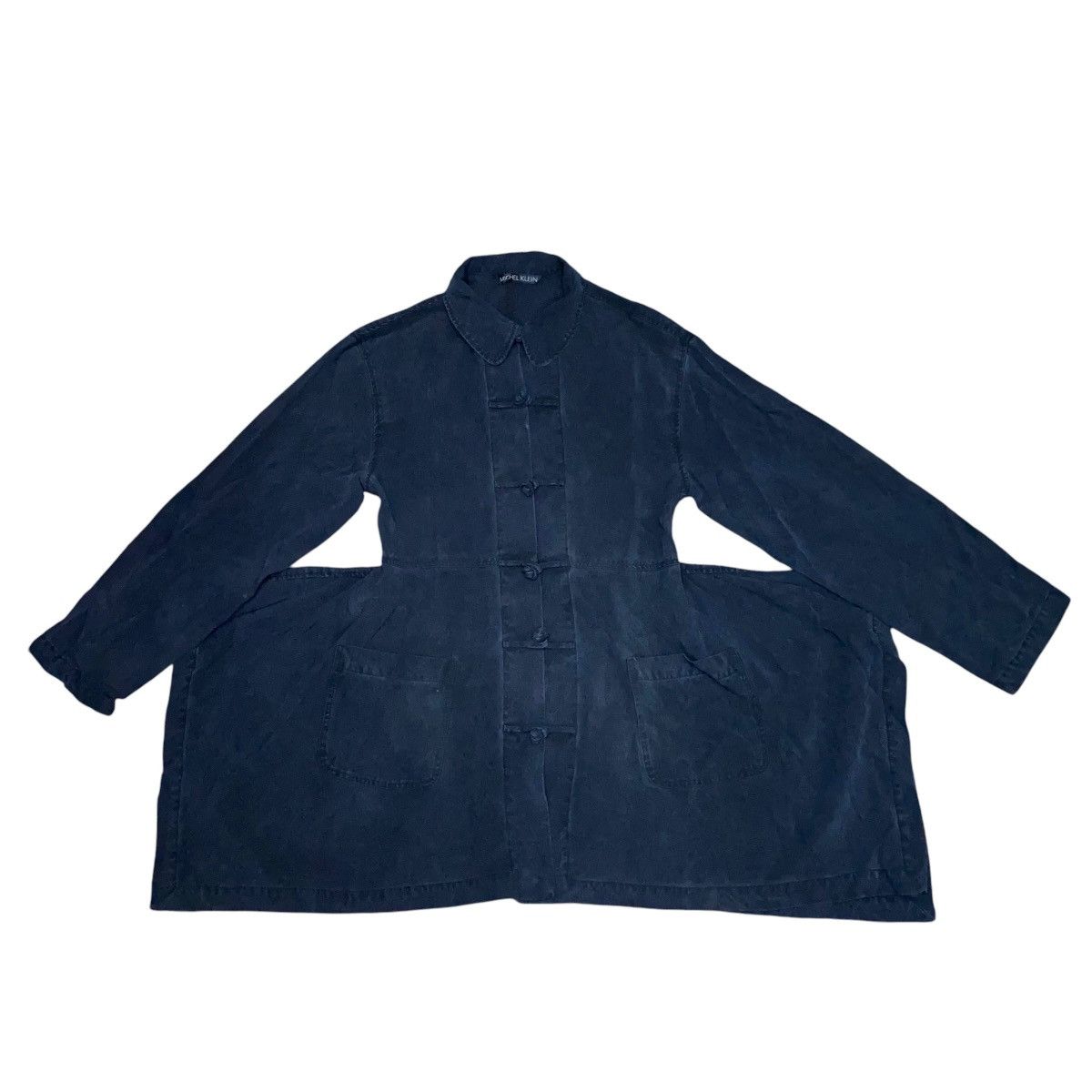 Le Grande Bleu (L.G.B.) MICHEL KLEIN ASYMMETRICAL CHINESE BUTTON LINEN JACKET BLACK Size M / US 6-8 / IT 42-44 - 6 Thumbnail
