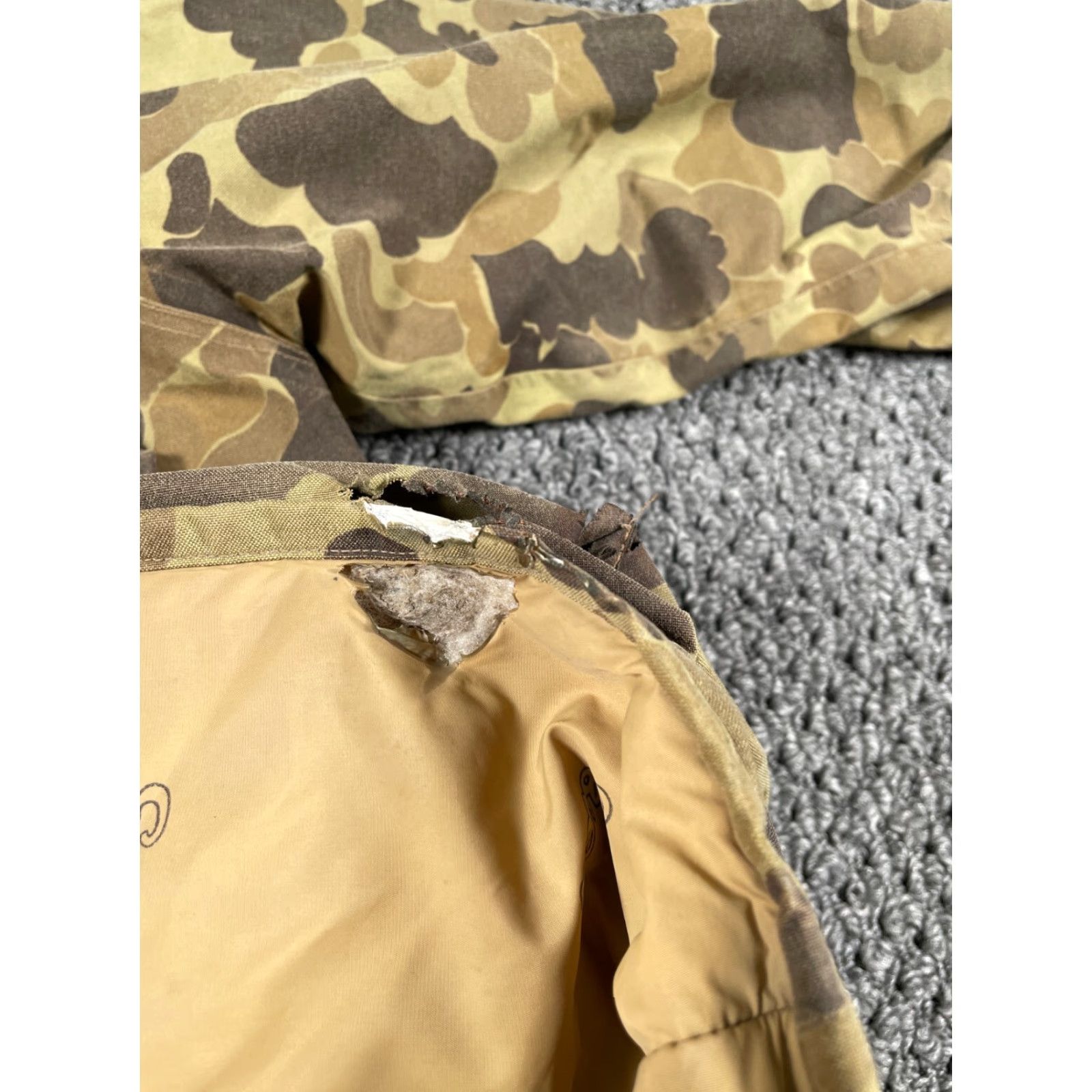 Vintage VINTAGE Cabela's Jacket Camouflage Bomber Hooded Mens Large 90s Frogskin Camouflage Insulated Goretex Size US L / EU 52-54 / 3 - 7 Thumbnail
