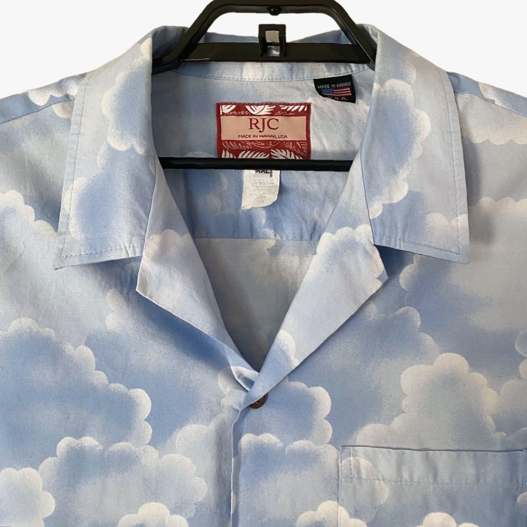 Vintage VINTAGE RJC Hawaiian Button-Up Shirt Blue Palm Trees Men's XXL Short-Sleeve Size US XXL / EU 58 / 5 - 5 Thumbnail