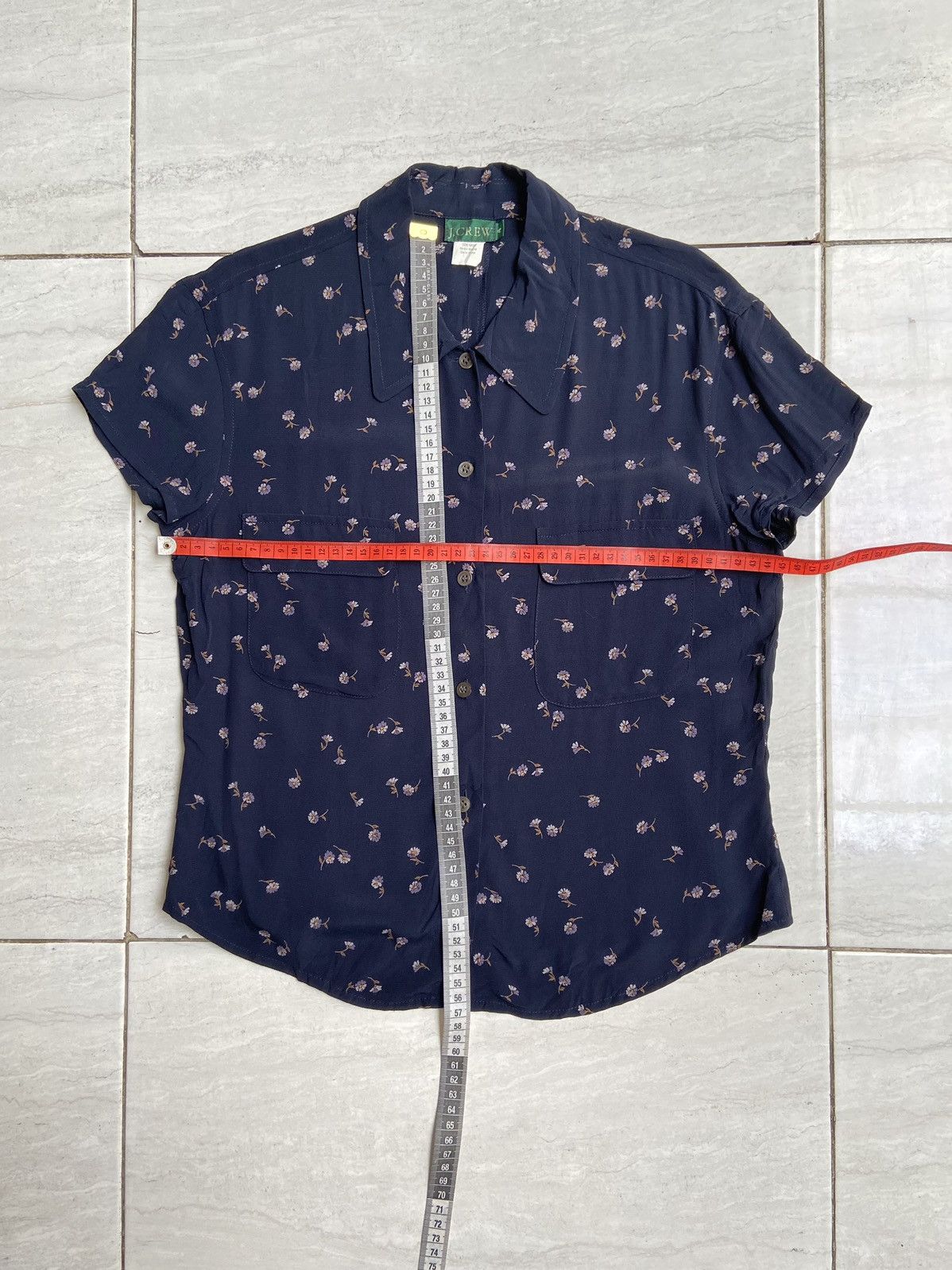 J.Crew J.CREW Navy Flower Pattern Shirt Size US XS / EU 42 / 0 - 2 Thumbnail