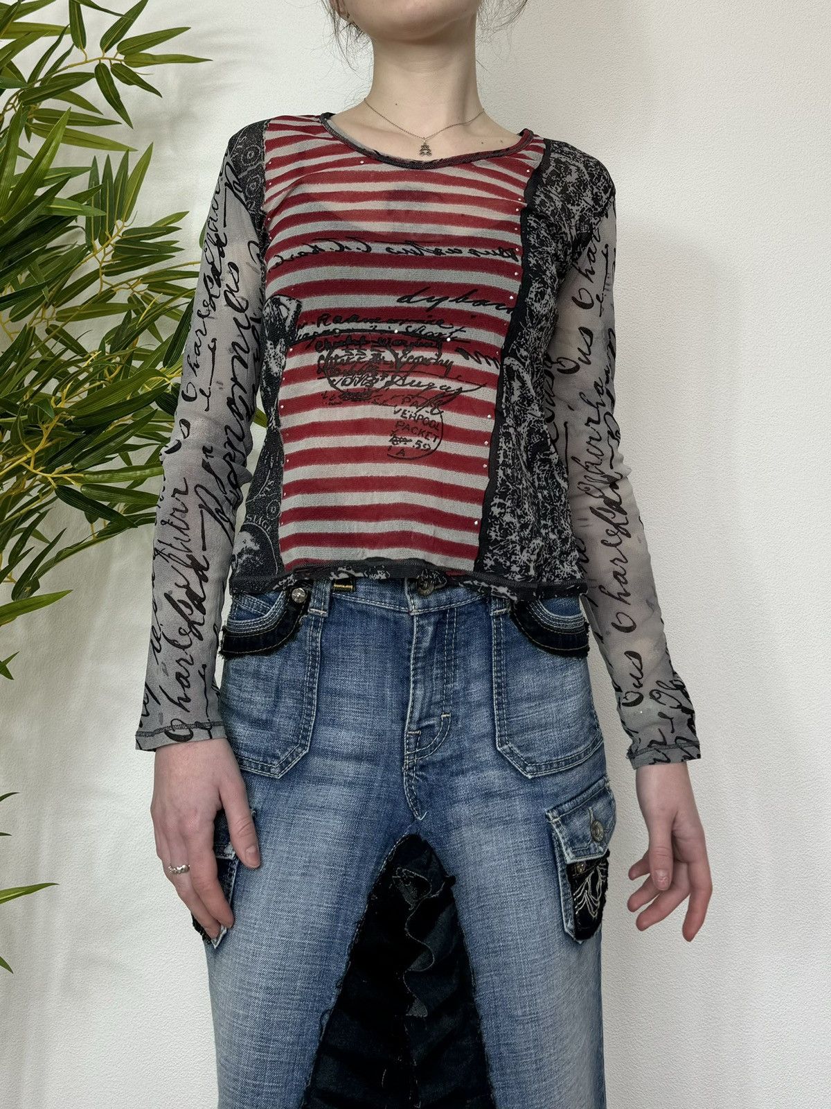 Vintage VINTAGE JEAN PAUL GAULTIER STYLE MESH PRINTED LONG SLEEVE Size S / US 4 / IT 40 - 9 Thumbnail