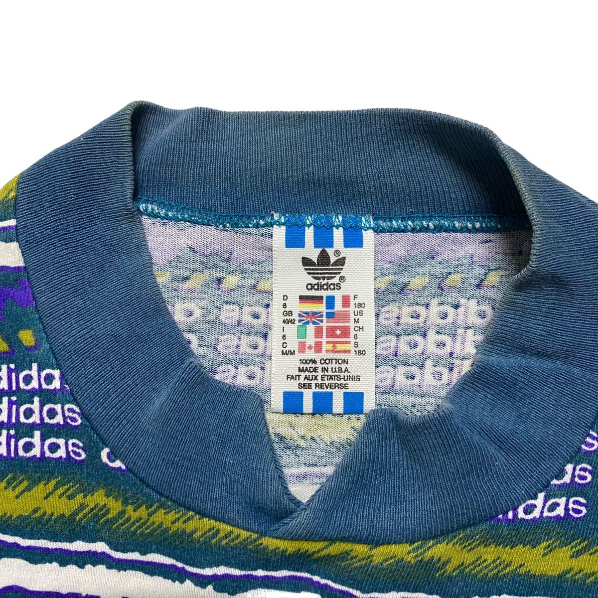 Vintage Vintage 90s Adidas Longsleeve All Over Print Striped Size US M / EU 48-50 / 2 - 7 Thumbnail