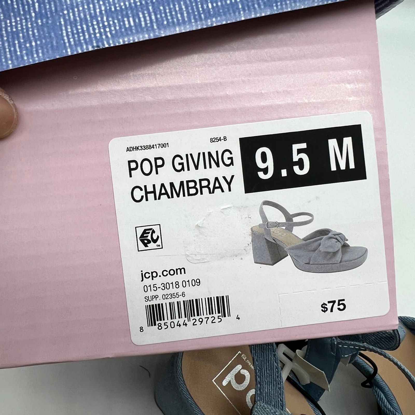 Other Pop Womens Giving Heeled Sandals Chambray Blue Size US 9.5 / IT 39.5 - 9 Thumbnail