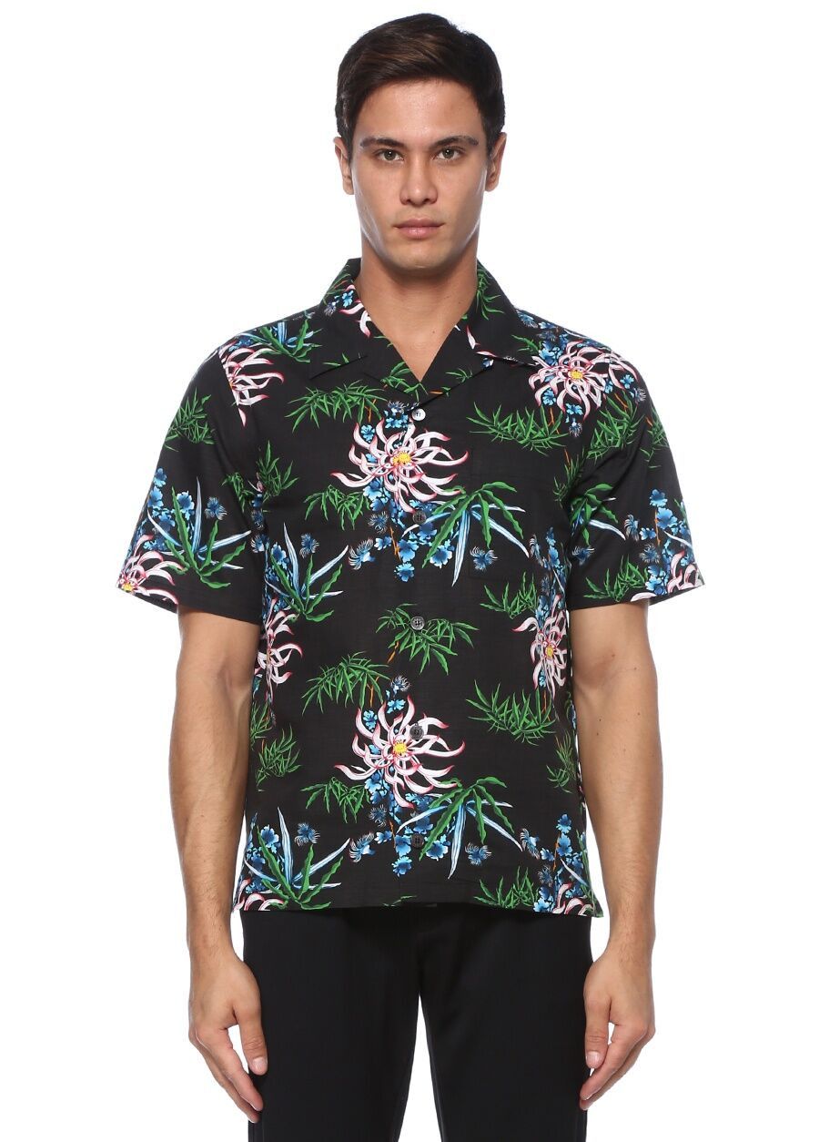 Kenzo Kenzo Hawaiian Flower Print Short-Sleeve Button-Up Shirt Size US S / EU 44-46 / 1 - 6 Thumbnail