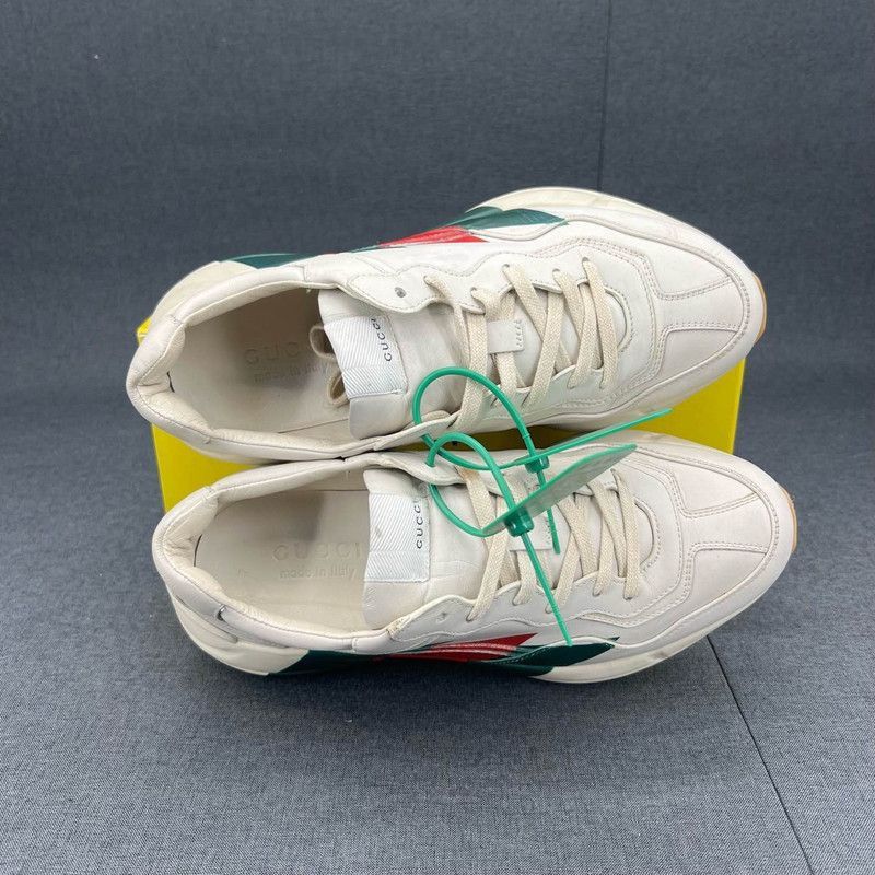 Gucci Gucci Rhyton Leather Low-Top Sneakers for Men - Size US 8 / EU 41 - 8 Thumbnail
