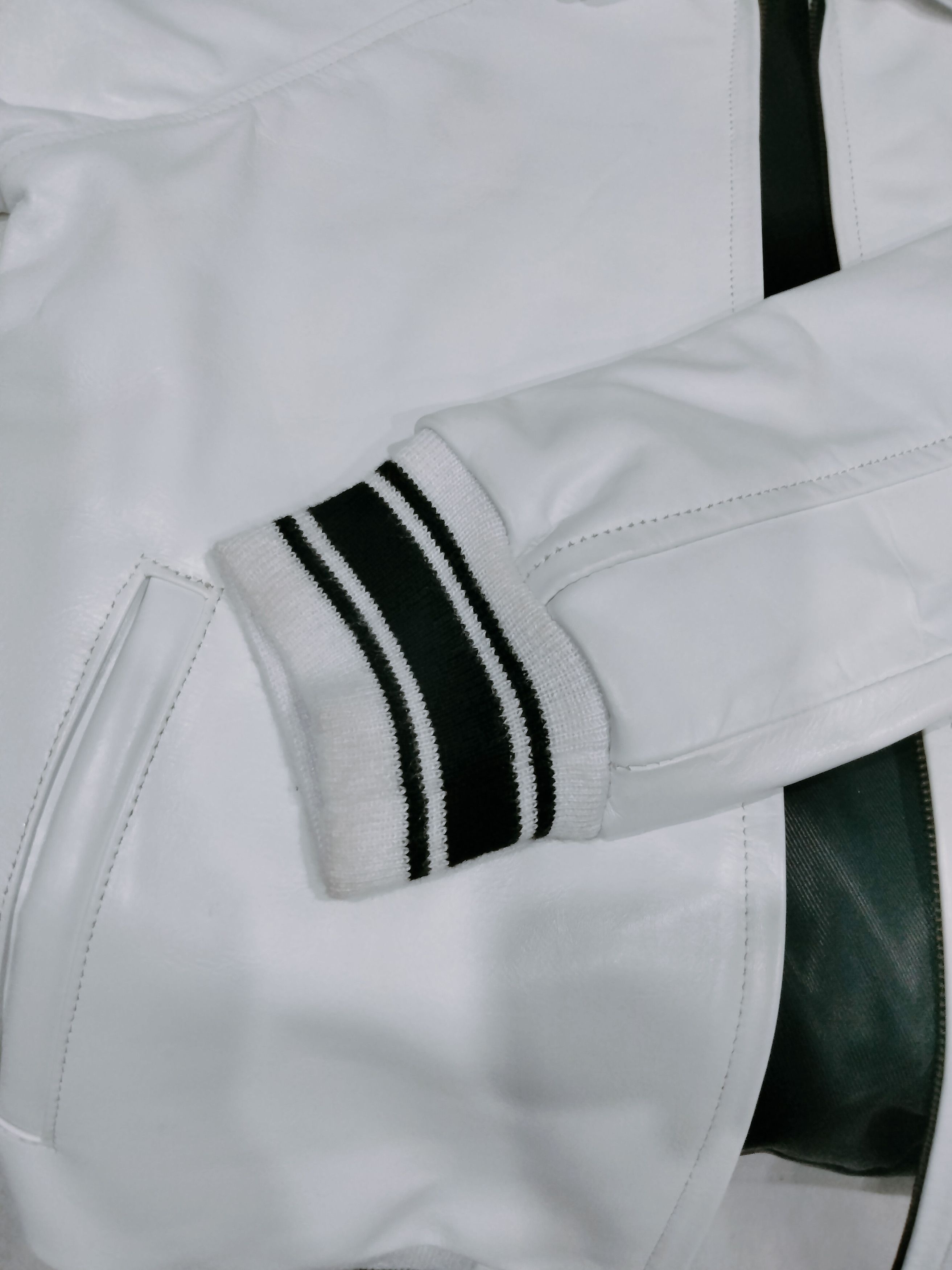 Vintage WLETI Premium White Cowhide Leather Jacket Size US L / EU 52-54 / 3 - 8 Thumbnail