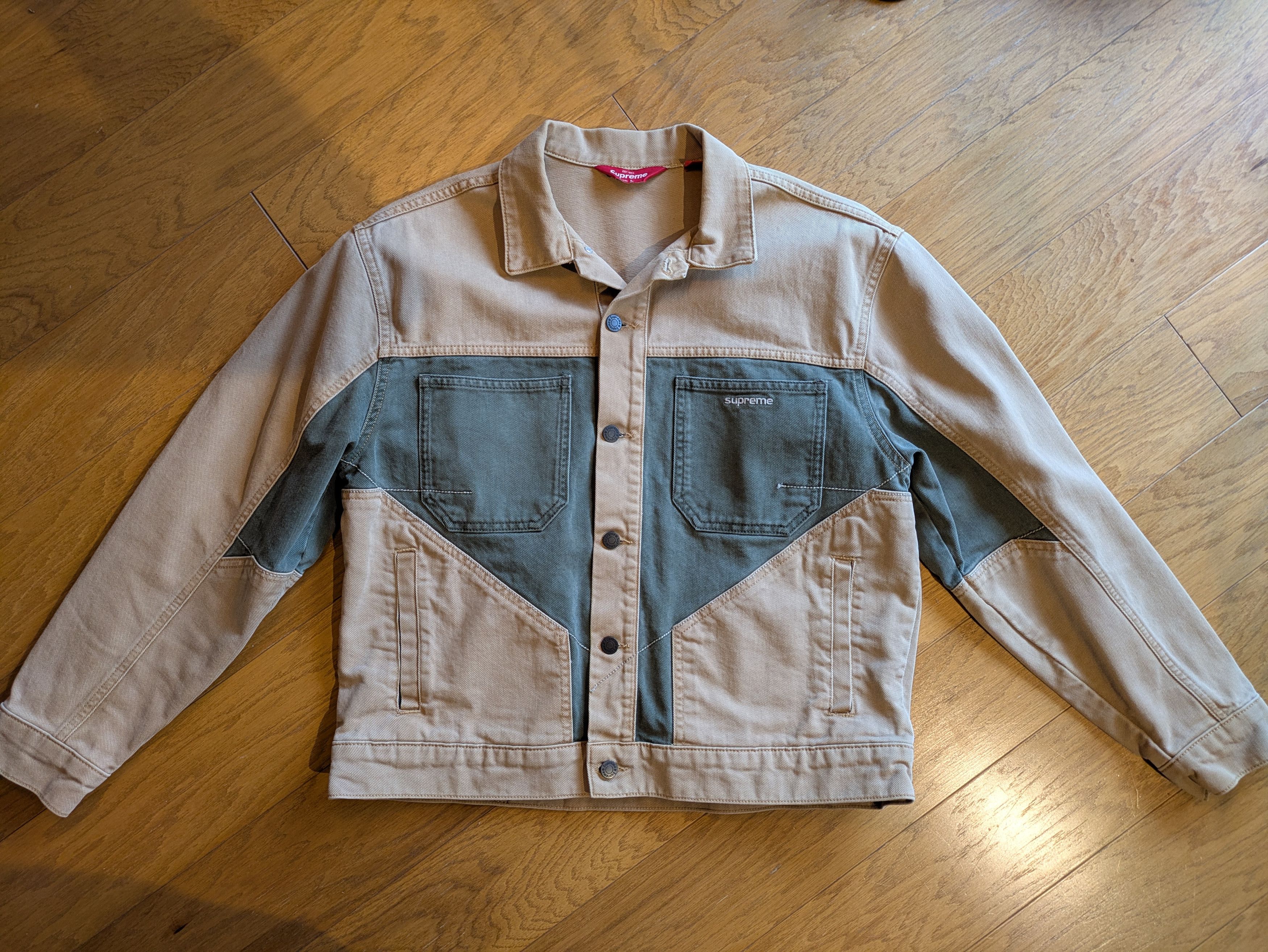 Supreme 2-Tone Paneled Denim Jacket Size US L / EU 52-54 / 3 - 6 Thumbnail
