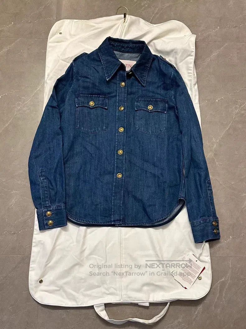 Valentino Valentino Blue long-sleeved denim jacket Size US XS / EU 42 / 0 - 1 Thumbnail