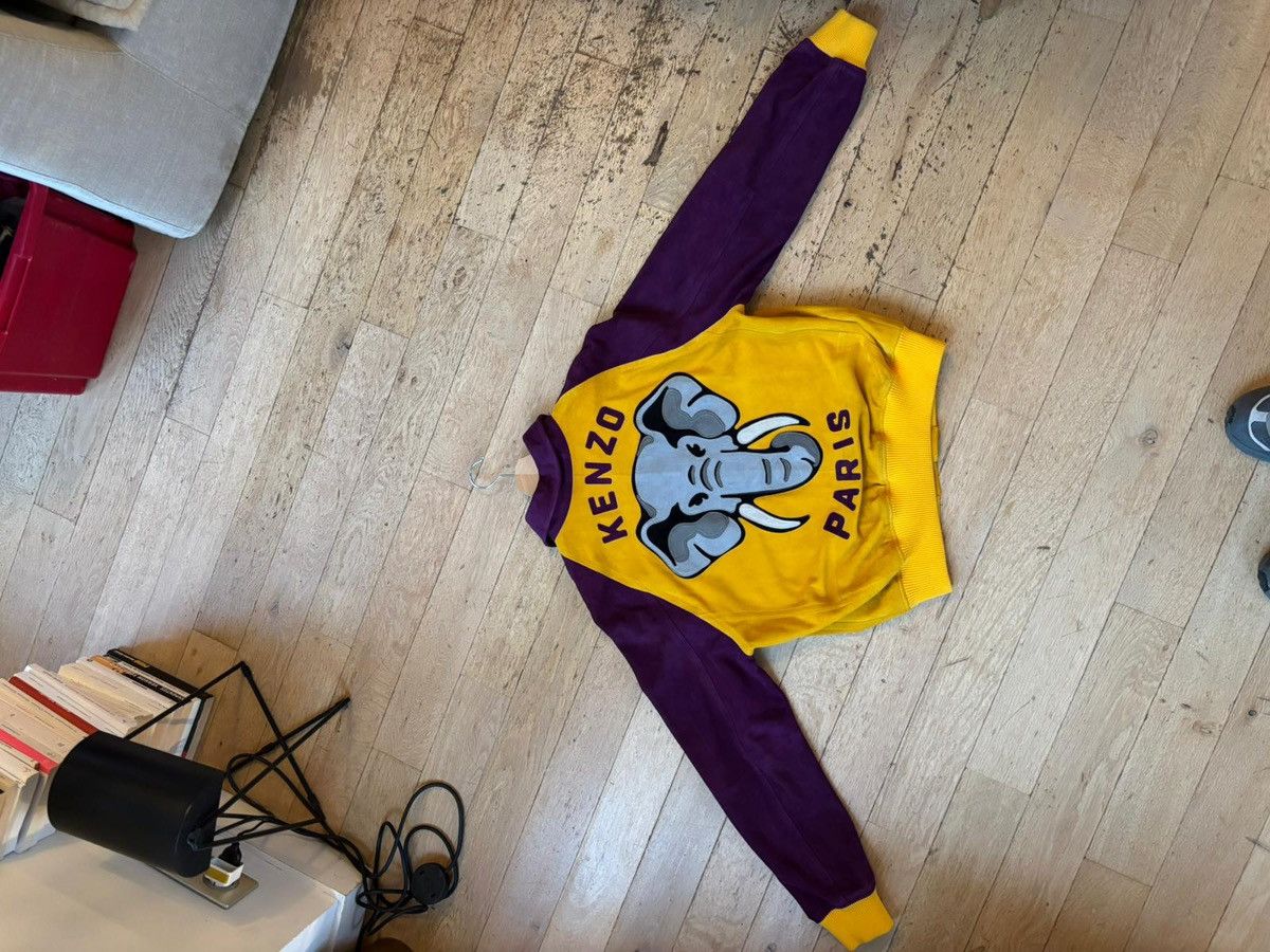 Kenzo Kenzo Éléphant suede Varsity Jacket Size US S / EU 44-46 / 1 - 2 Thumbnail