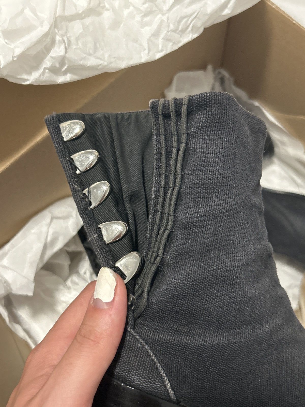 Maison Margiela 90’s Linen Tabi Boots Size US 6 / IT 36 - 11 Thumbnail