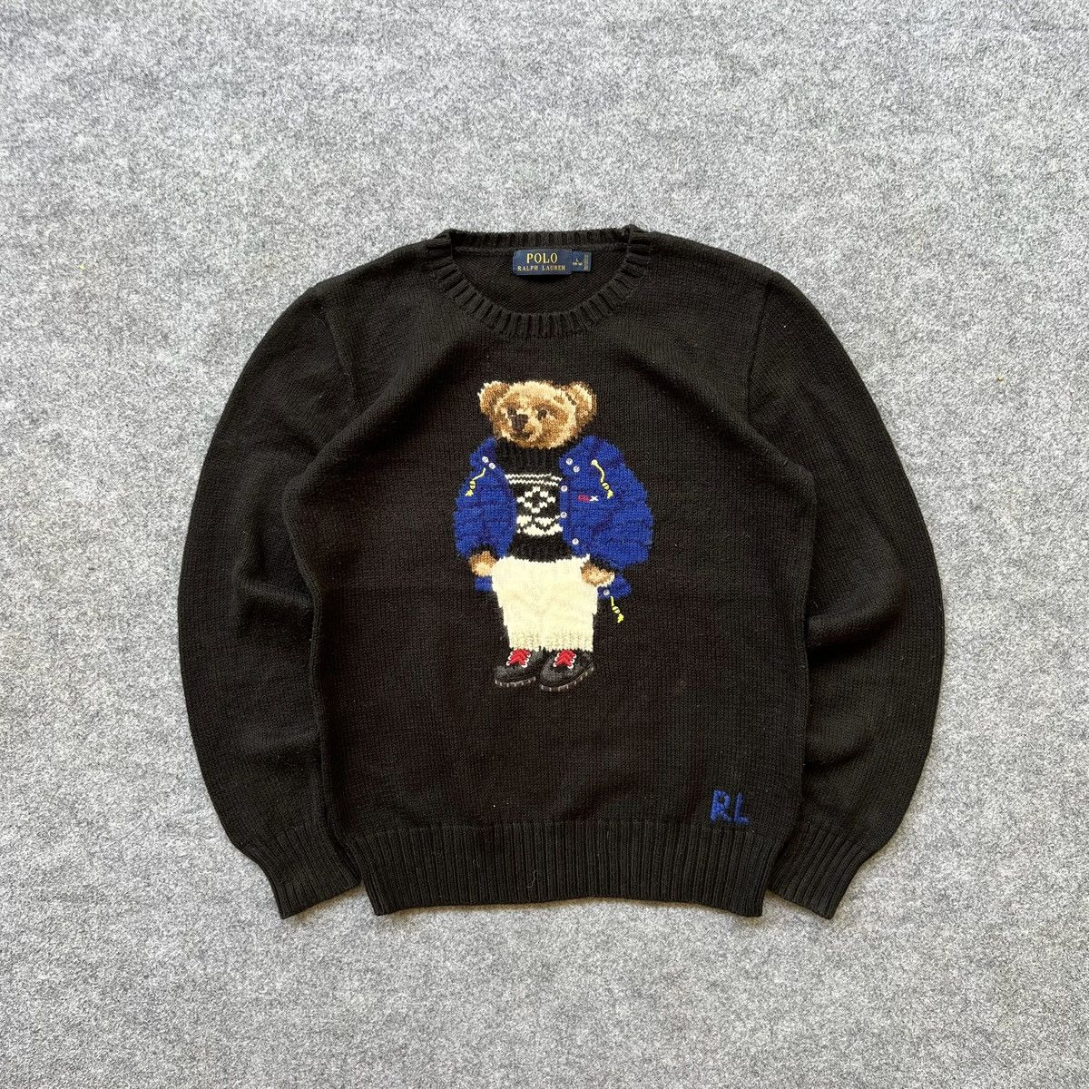 Designer × Polo Ralph Lauren × Vintage Vintage Polo Ralph Lauren Bear Knit Sweater Size M / US 6-8 / IT 42-44 - 1 Thumbnail