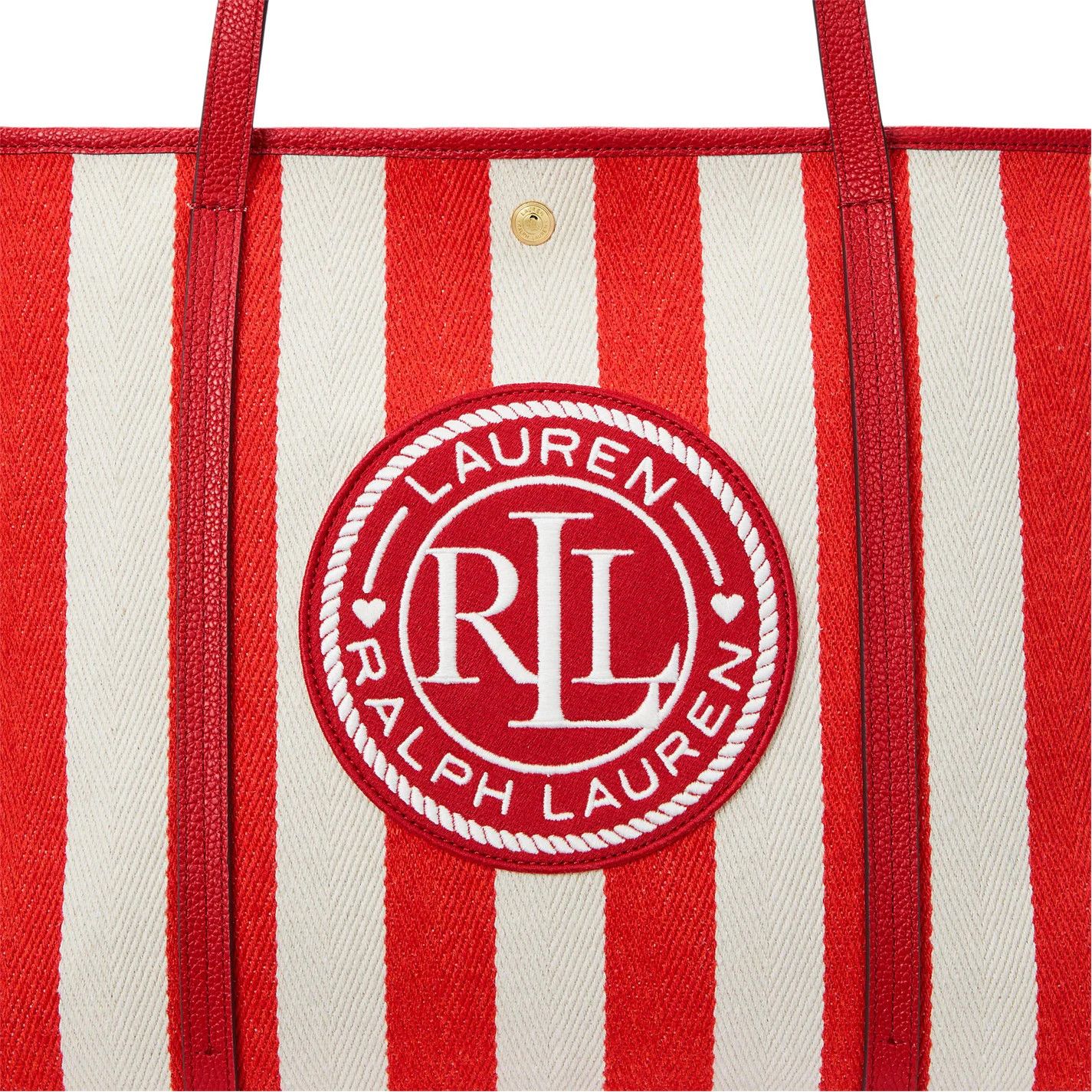 Lauren Ralph Lauren o1g2r1mq0825 Size: OS / Emerie Tote Bag in Red/White Size ONE SIZE - 4 Thumbnail