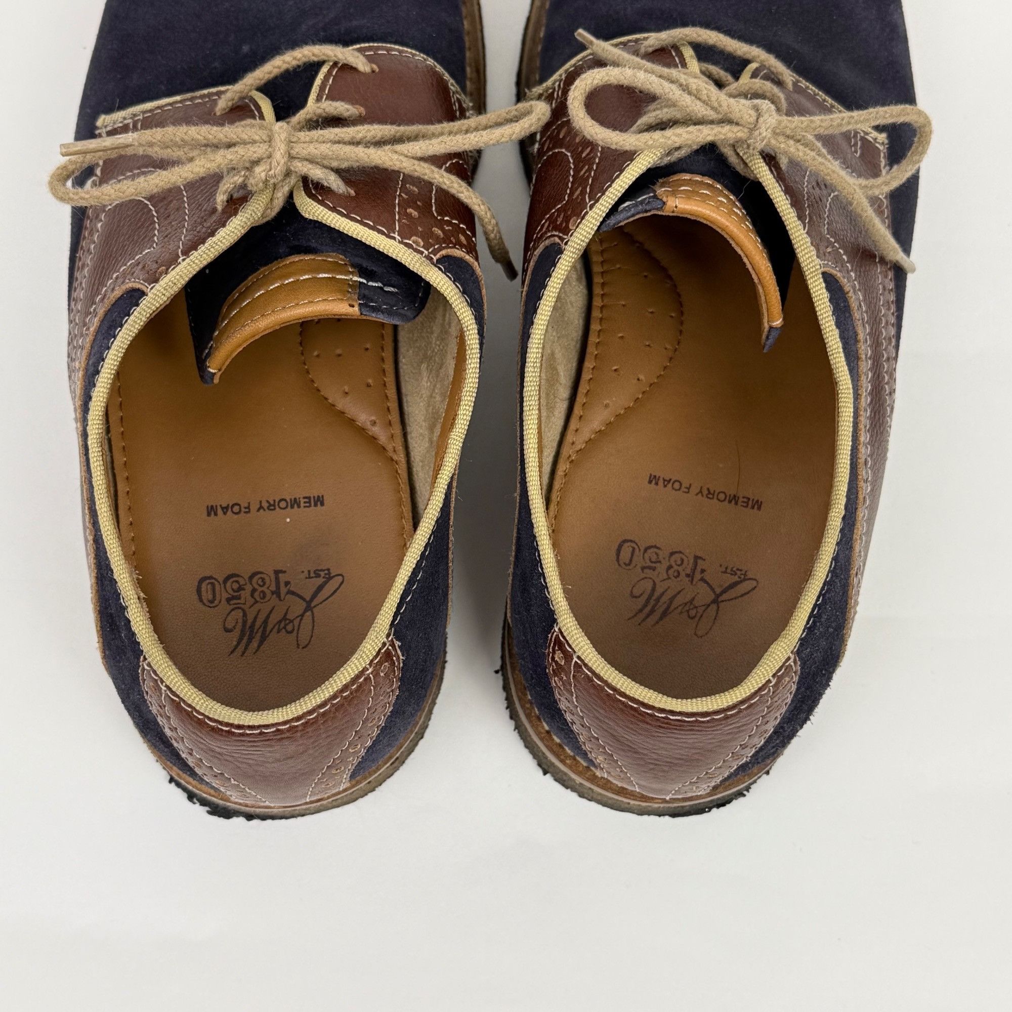 Johnston & Murphy Johnston & Murphy Men's Suede & Leather Saddle Shoes Blue/Br Size US 9.5 / EU 42-43 - 5 Thumbnail