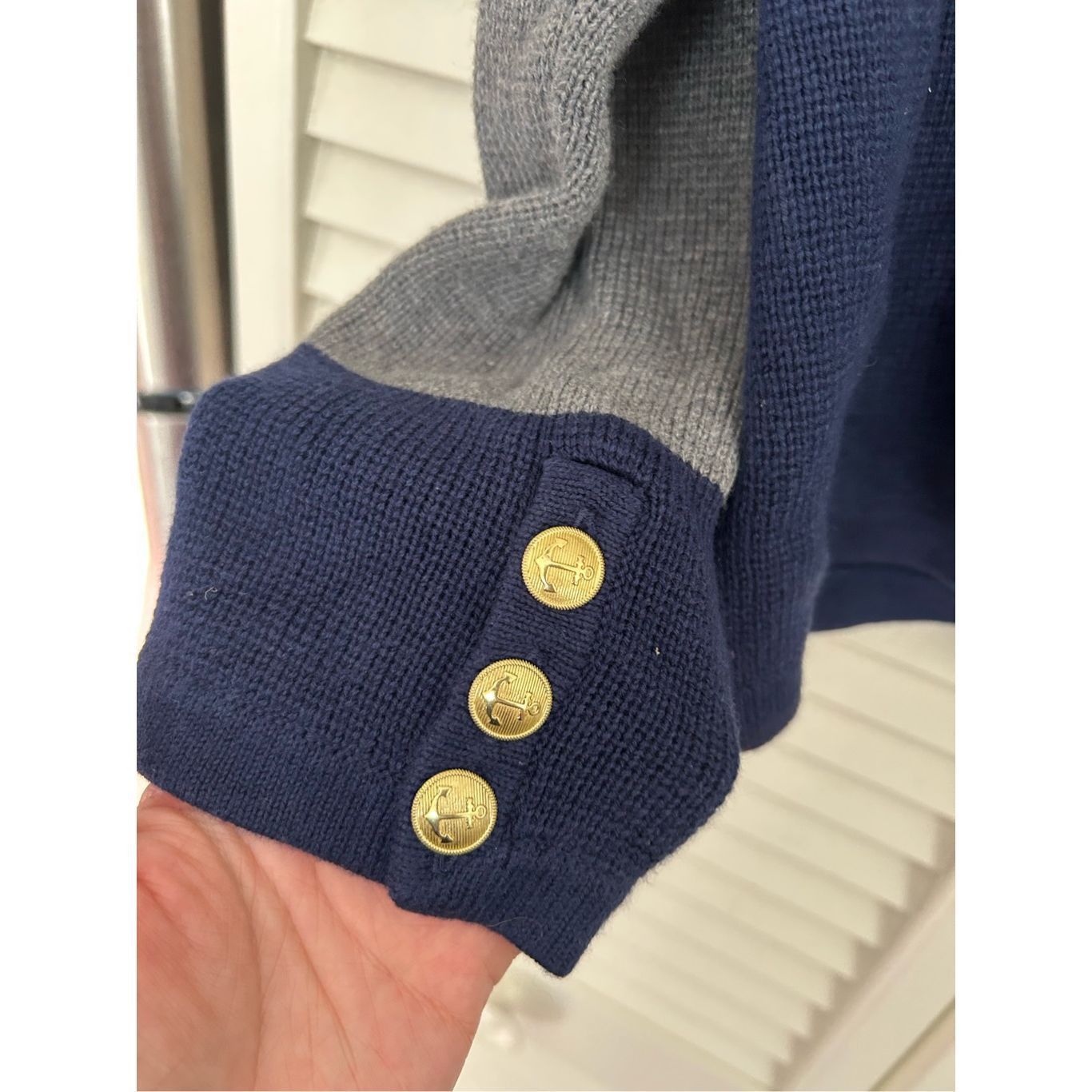 Nautica Nautica Navy Gray Colorblock Sweater Jacket Cardigan Gold Bu Size L / US 10 / IT 46 - 4 Thumbnail