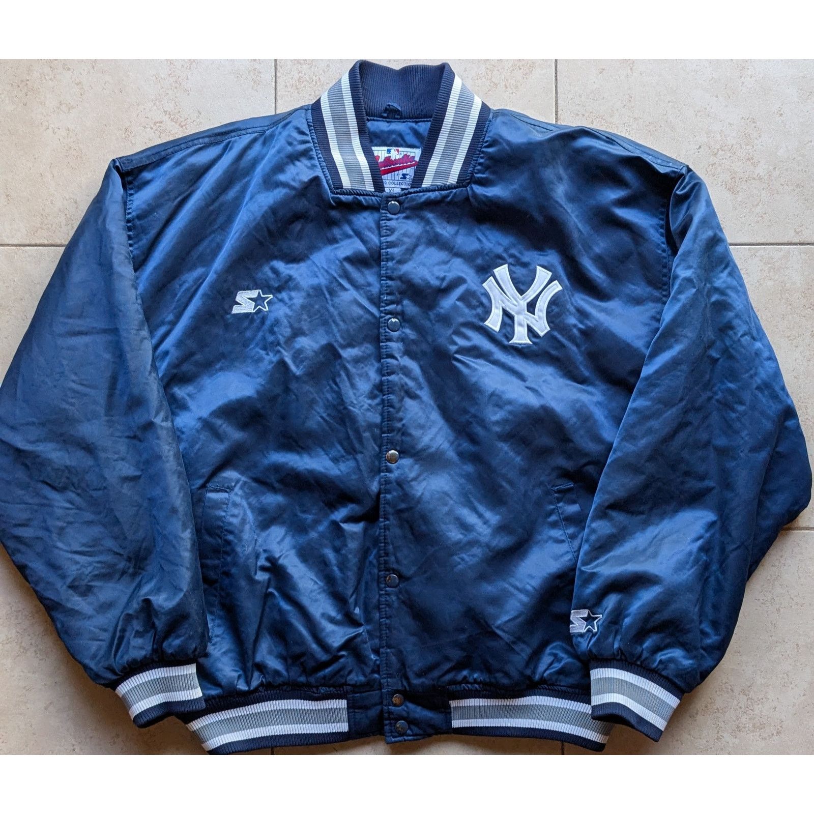 MLB × Starter NY Yankees 90s STARTER satin Red Script bomber XL MLB vtg Size US XL / EU 56 / 4 - 5 Thumbnail
