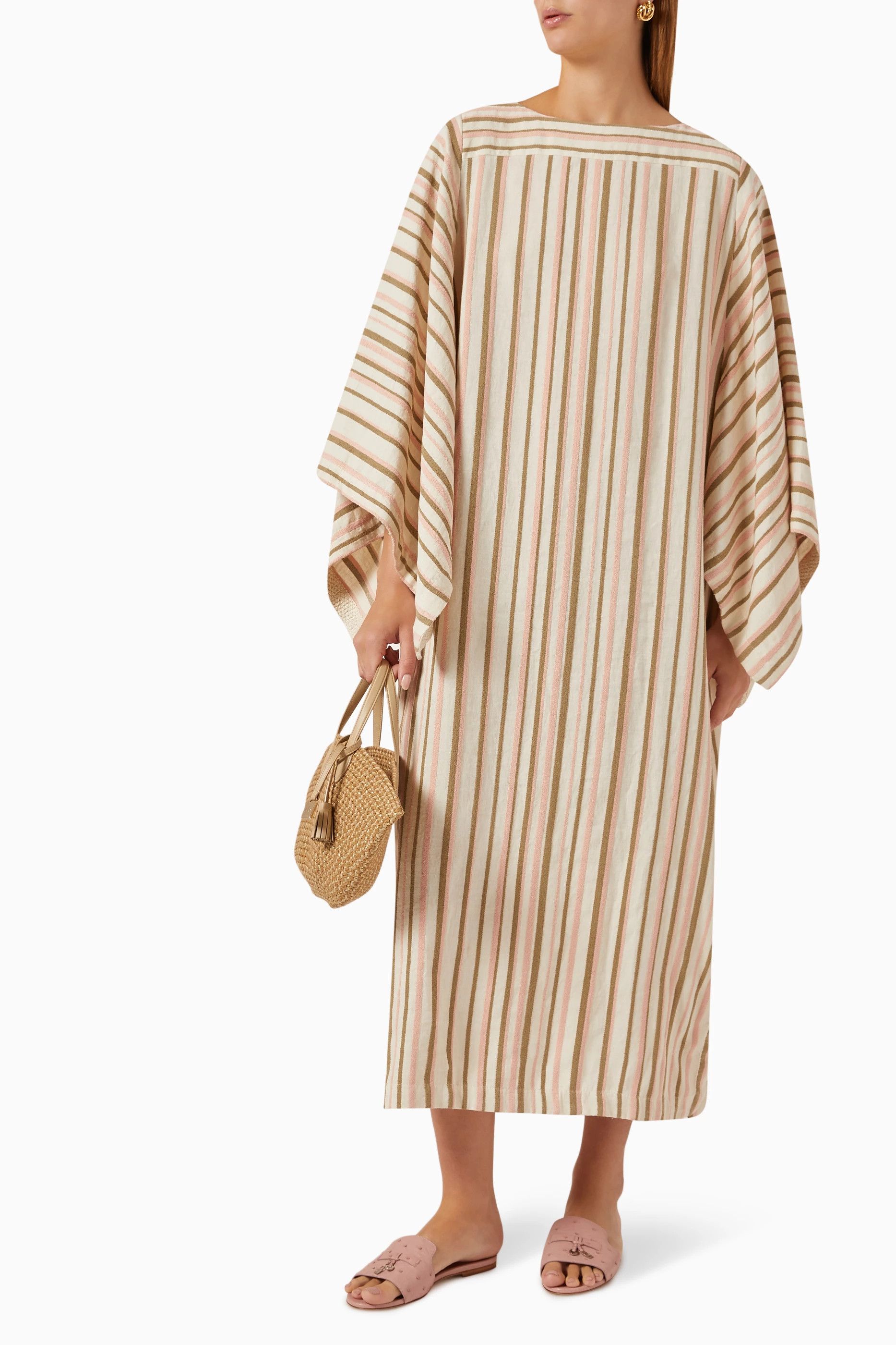Loro Piana o1srvl11e0824 Veronica Terry Maxi Dress in Multicolor Size L / US 10 / IT 46 - 4 Thumbnail