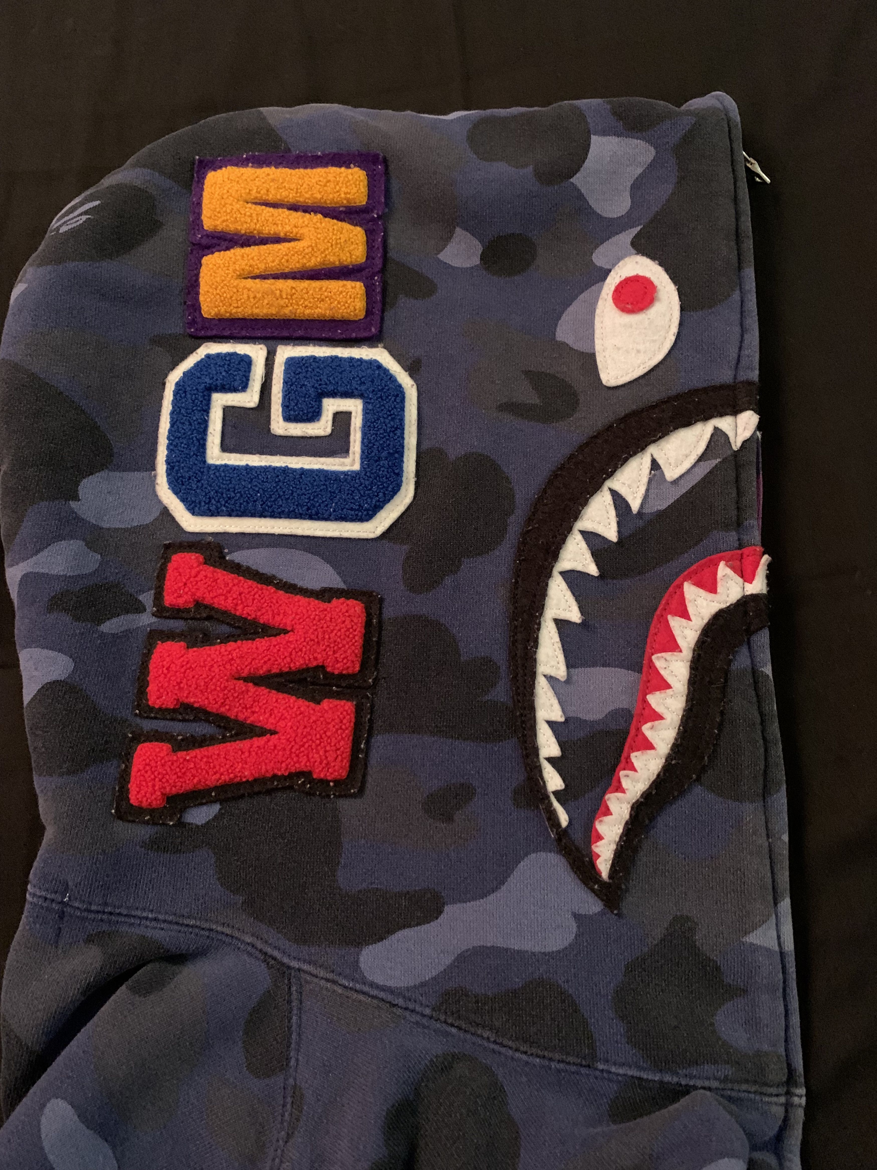 Bape Bape Split Shark Hoodie Blue/Purple Camo Size US L / EU 52-54 / 3 - 2 Thumbnail