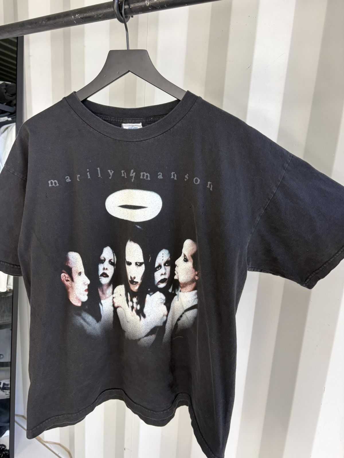 Marilyn Manson Vintage Marilyn Manson Faded Distressed Shirt GRUNGE Band Size US XL / EU 56 / 4 - 2 Thumbnail
