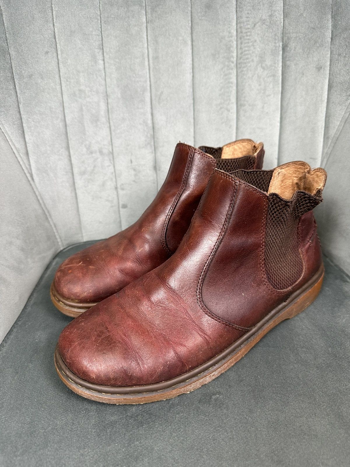 Dr. Martens × Vintage Dr. Martens Lyme Chelsea Boots Leather Men’s Brown 42 Size 9 Size US 9 / EU 42 - 1 Thumbnail