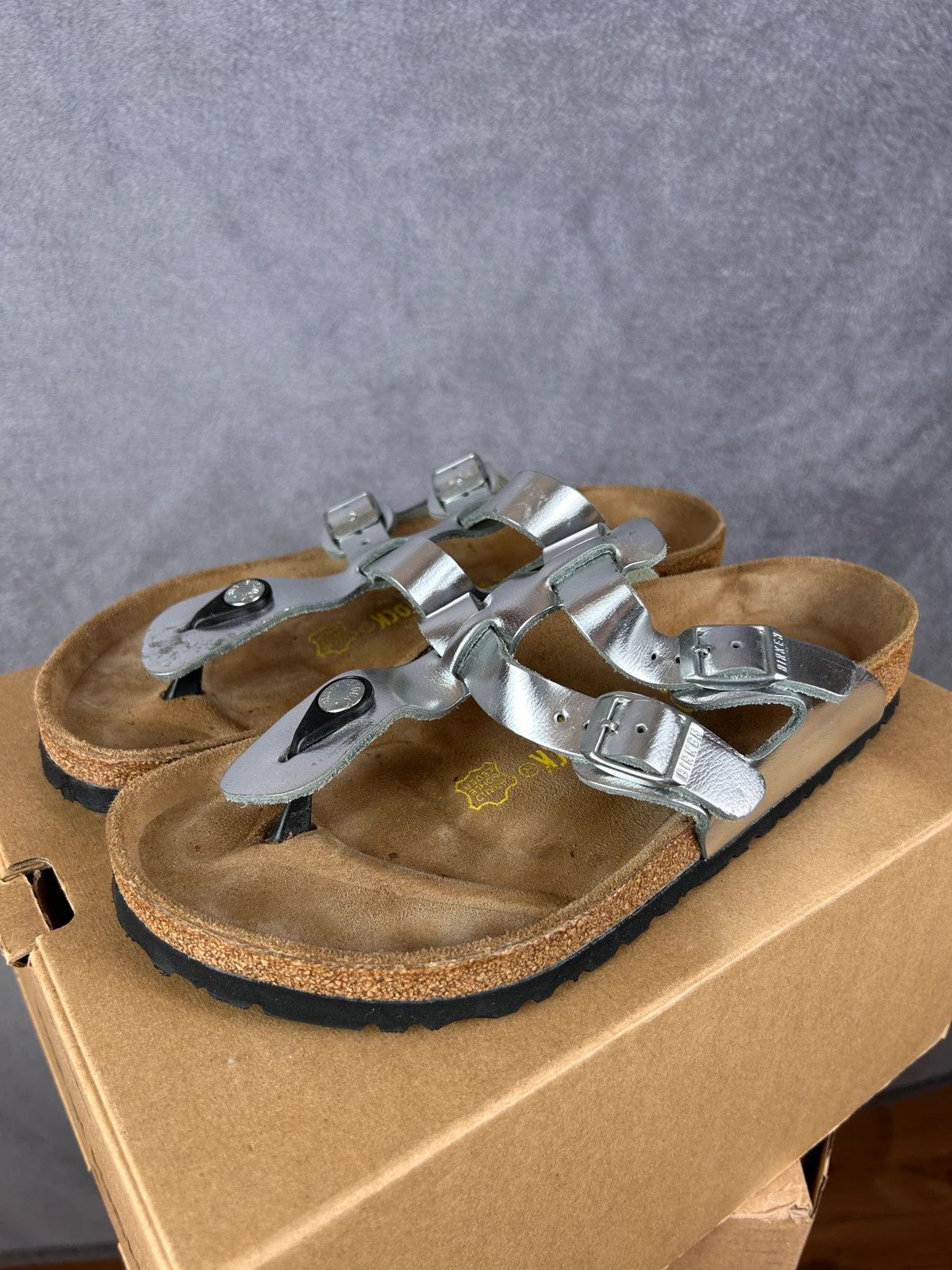 Birkenstock Birkenstock made in germany Mules brown silver Size US 9.5 / IT 39.5 - 1 Thumbnail