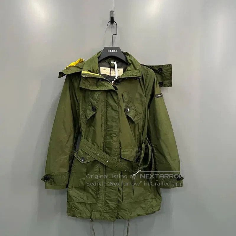 Burberry Burberry Military Green Cotton Long Coat. Size XXS / US 00 / IT 34 - 1 Thumbnail