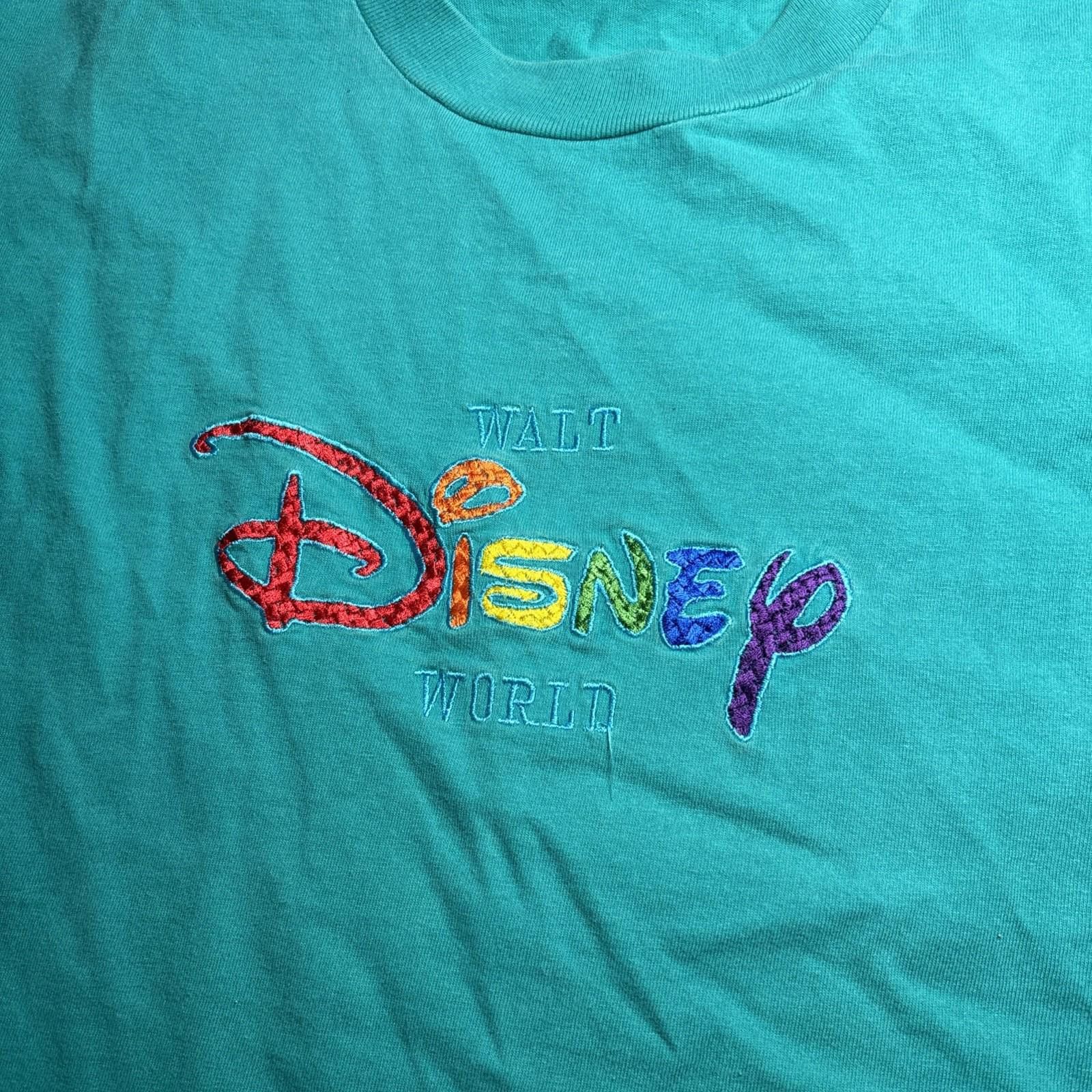 Mickey Inc Vintage 90’s Mickey Walt Disney World T-Shirt Teal Green L Size US L / EU 52-54 / 3 - 2 Thumbnail