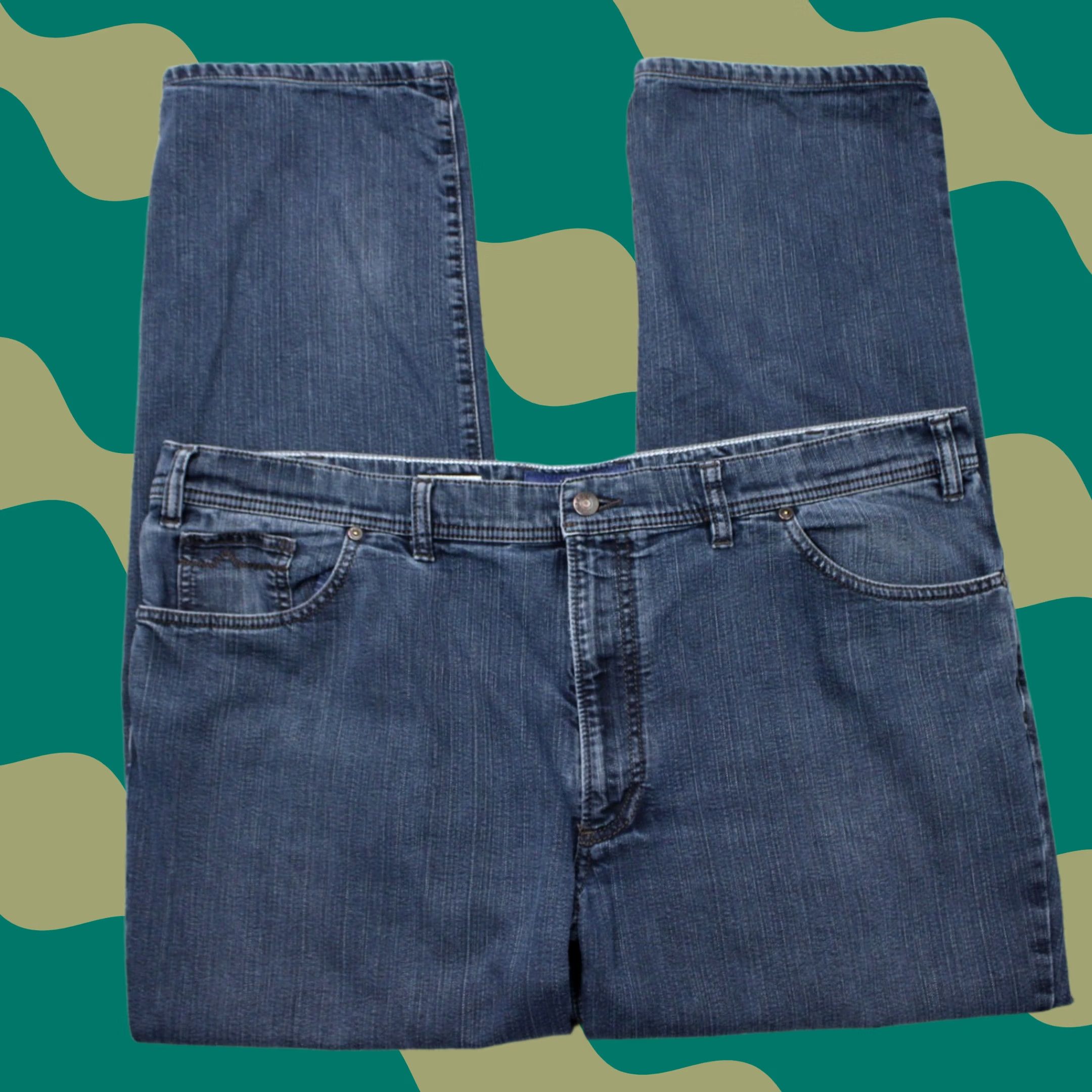 Vintage ALBERTO Tommy Jeans Mens 44x30 Blue Comfort Fit 5-Pocket Denim T400 Stretch Jeans Size US 44 / EU 60 - 1 Thumbnail