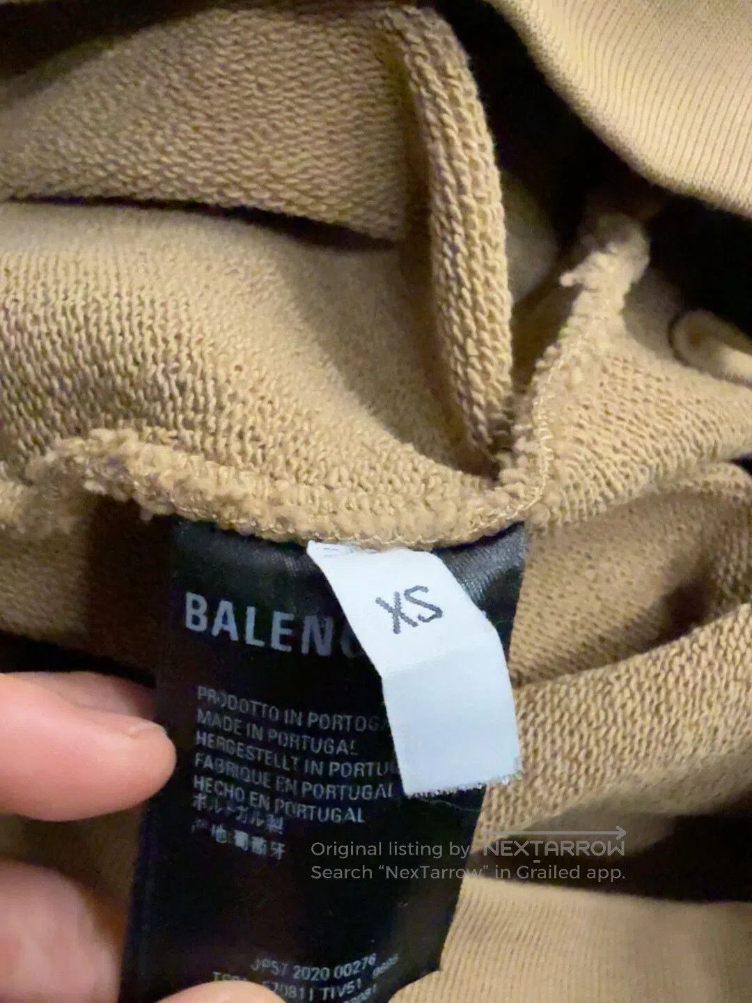 Balenciaga beige oversized hoodie with embroidered logo. Size US XS / EU 42 / 0 - 4 Thumbnail