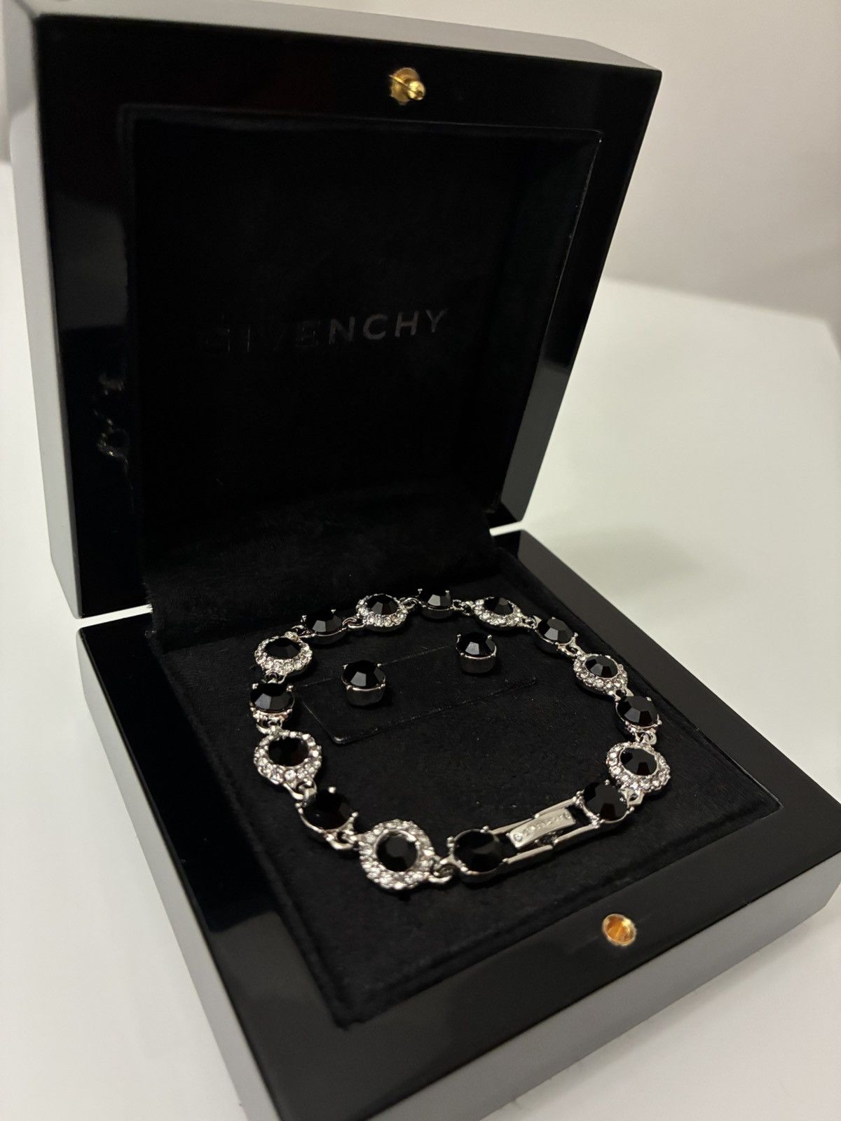 Givenchy Givenchy Crystal Flex Bracelet & Stud Earrings Set Size ONE SIZE - 1 Thumbnail