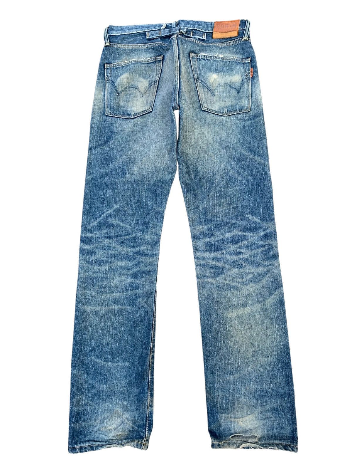Edwin VINTAGE EDWIN505zx SELVEDGE BUCKLE BACK DISTRESSED DENIM Size US 33 - 3 Thumbnail