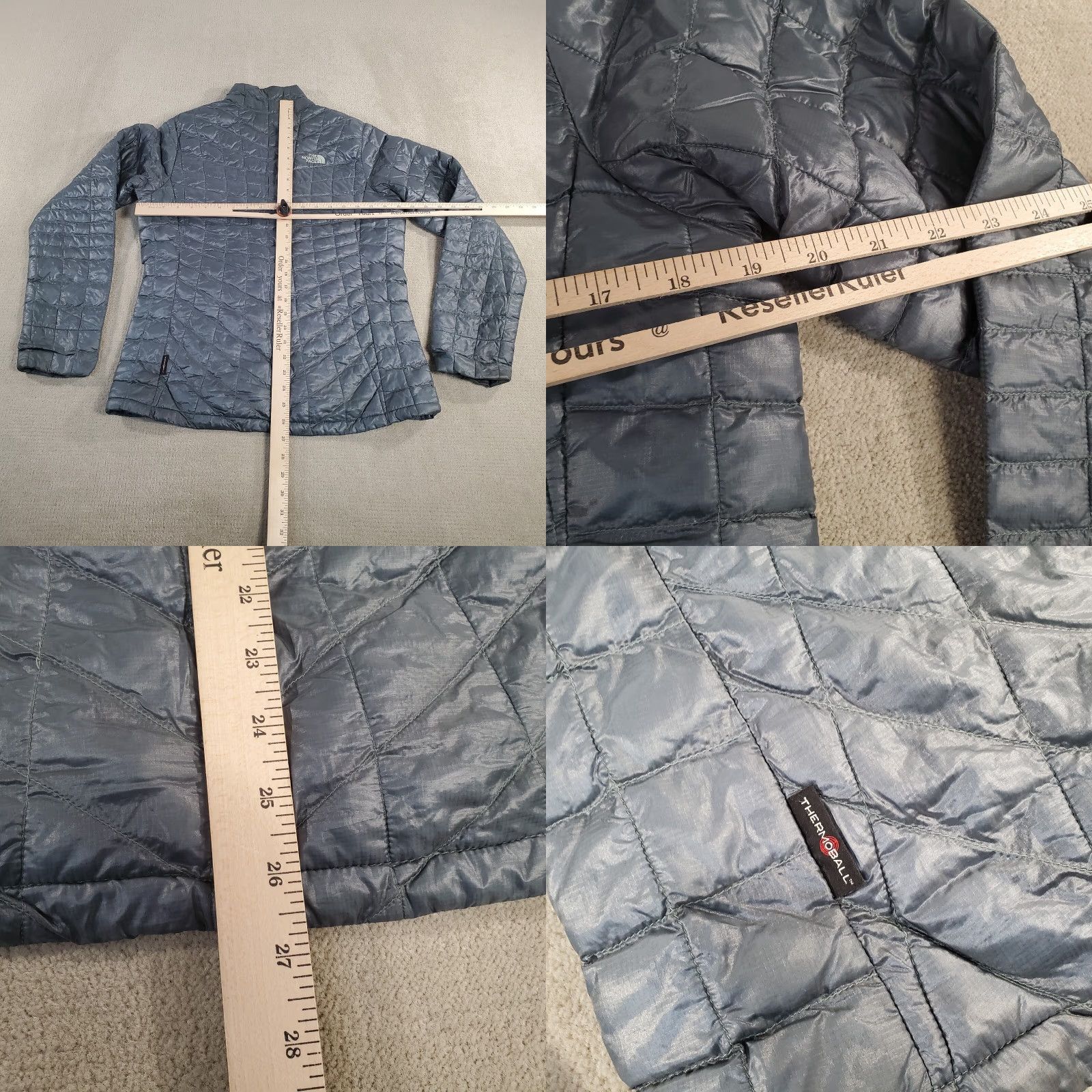 The North Face The North Face Jacket Womens M Green Thermoball Puffer Quilted Windbreaker Full Zip Pockets Logo Nylon Size M / US 6-8 / IT 42-44 - 8 Thumbnail