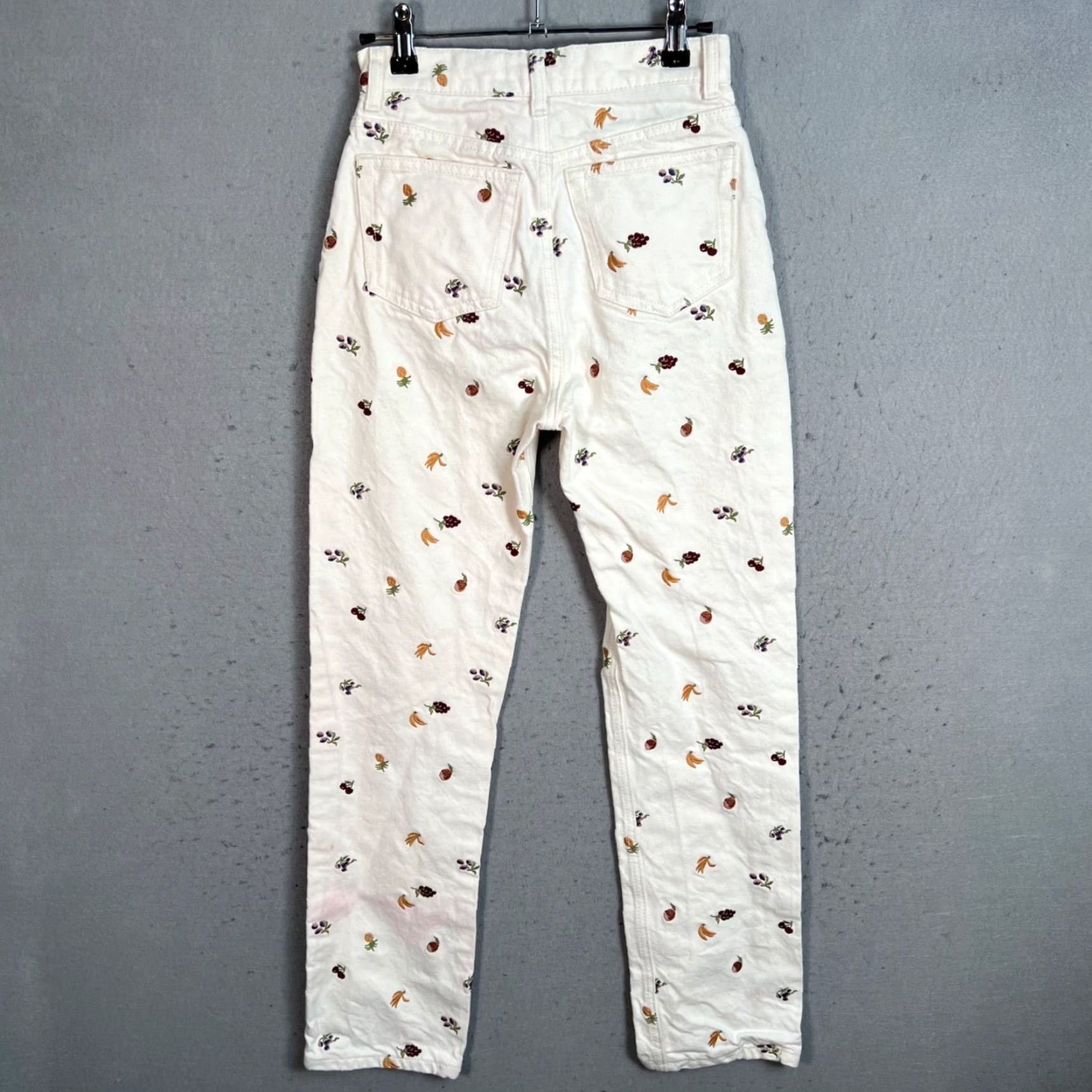 Reformation Reformation Cynthia Jeans Women 23 White Denim High Rise Straight 5-Pocket Size 40" / US 18 - 2 Thumbnail